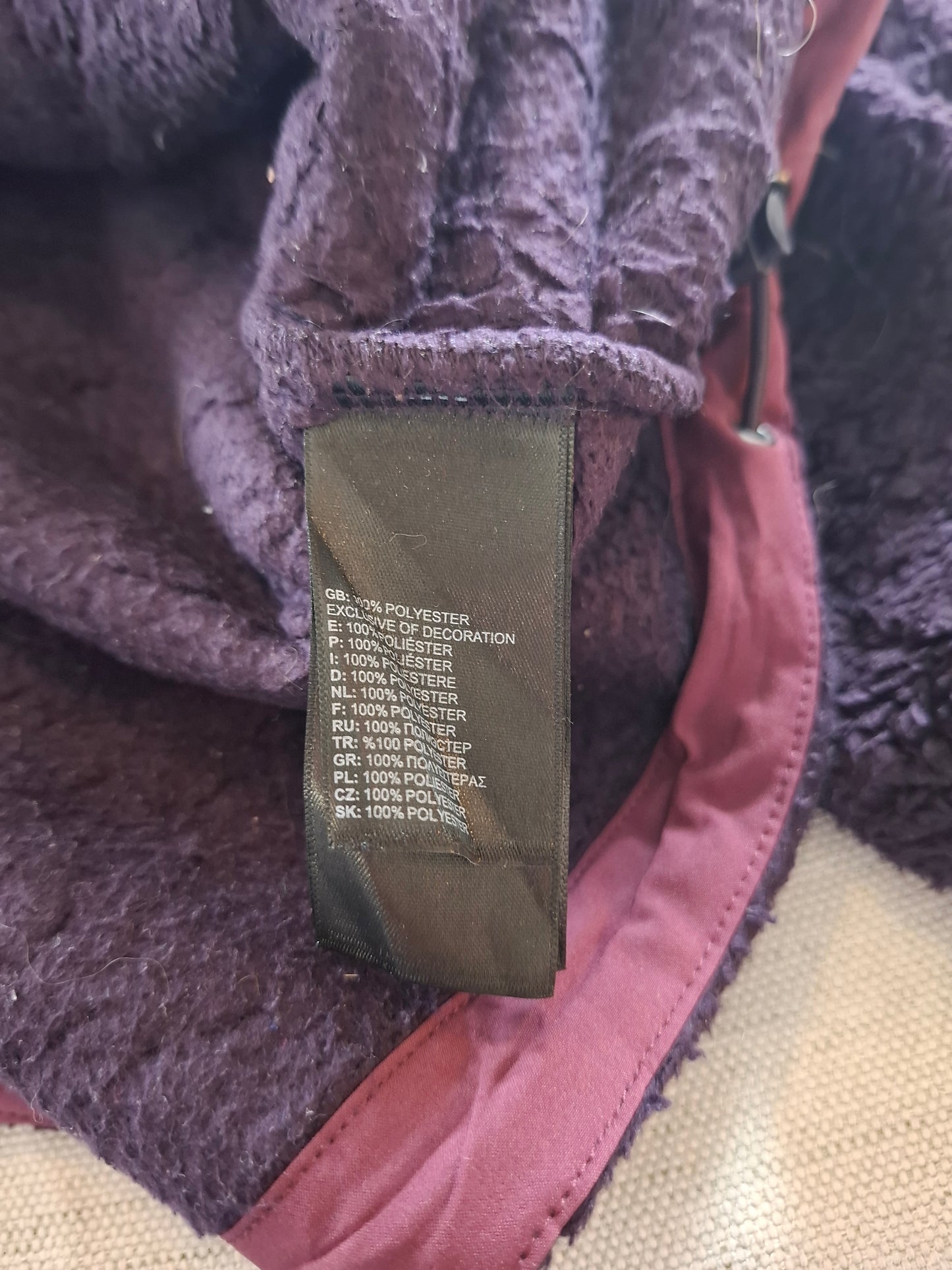 000698 The North Face Fleece hoodie size Women's S Purple