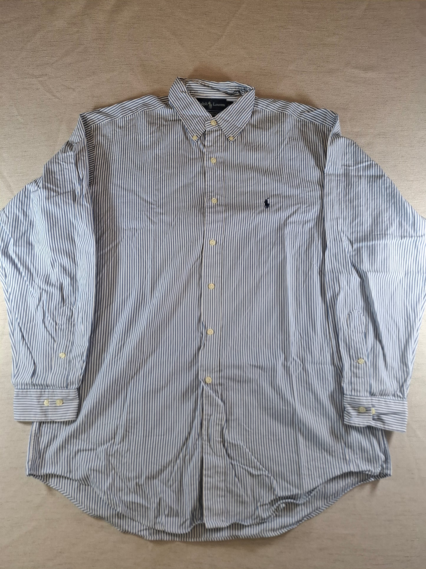 001081 Polo Ralph Lauren Button down shirt size 16.5 / 34-35 Blue/ White striped