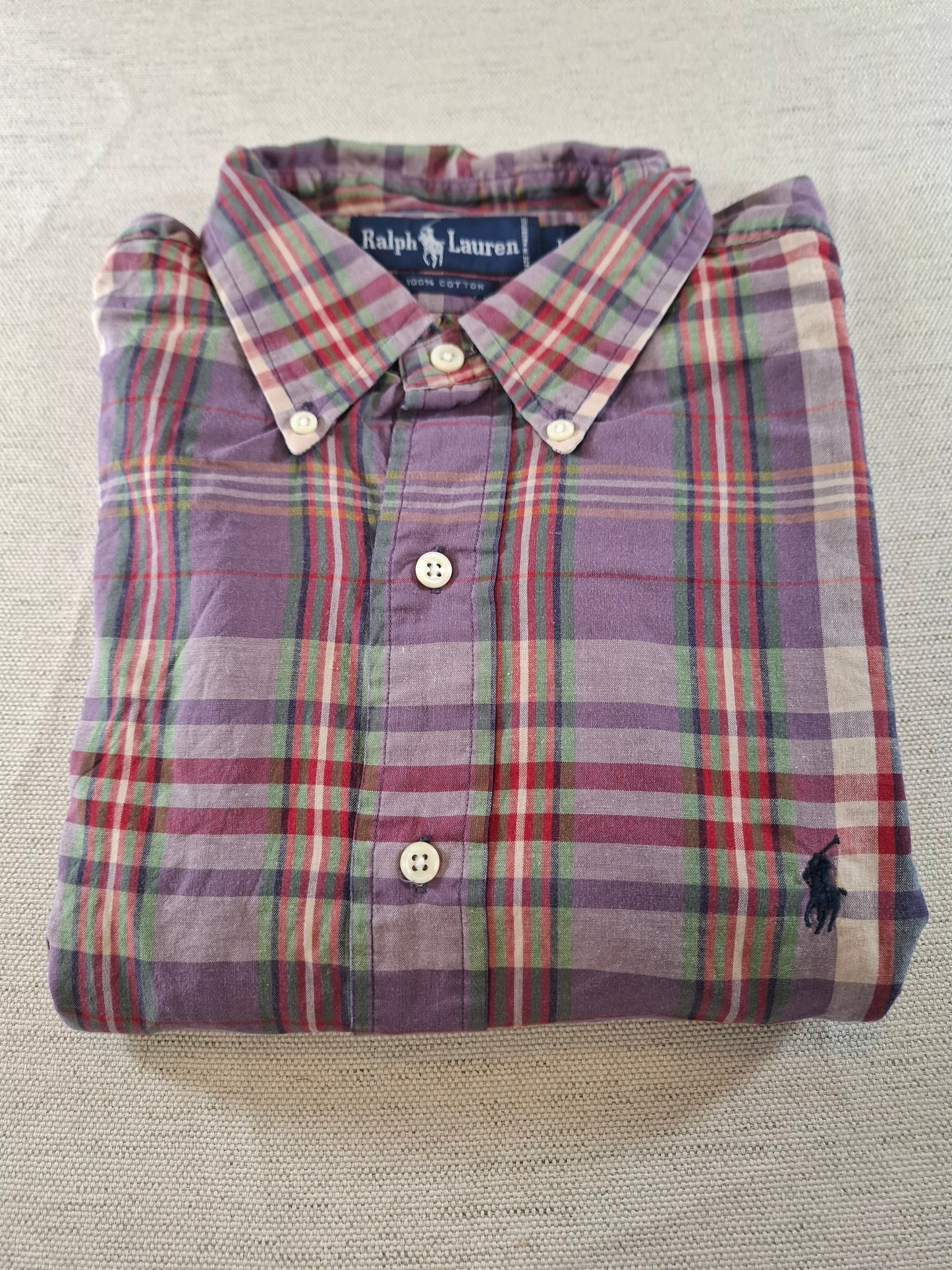 001070 Polo Ralph Lauren Button down shirt size L Multi/ Purple