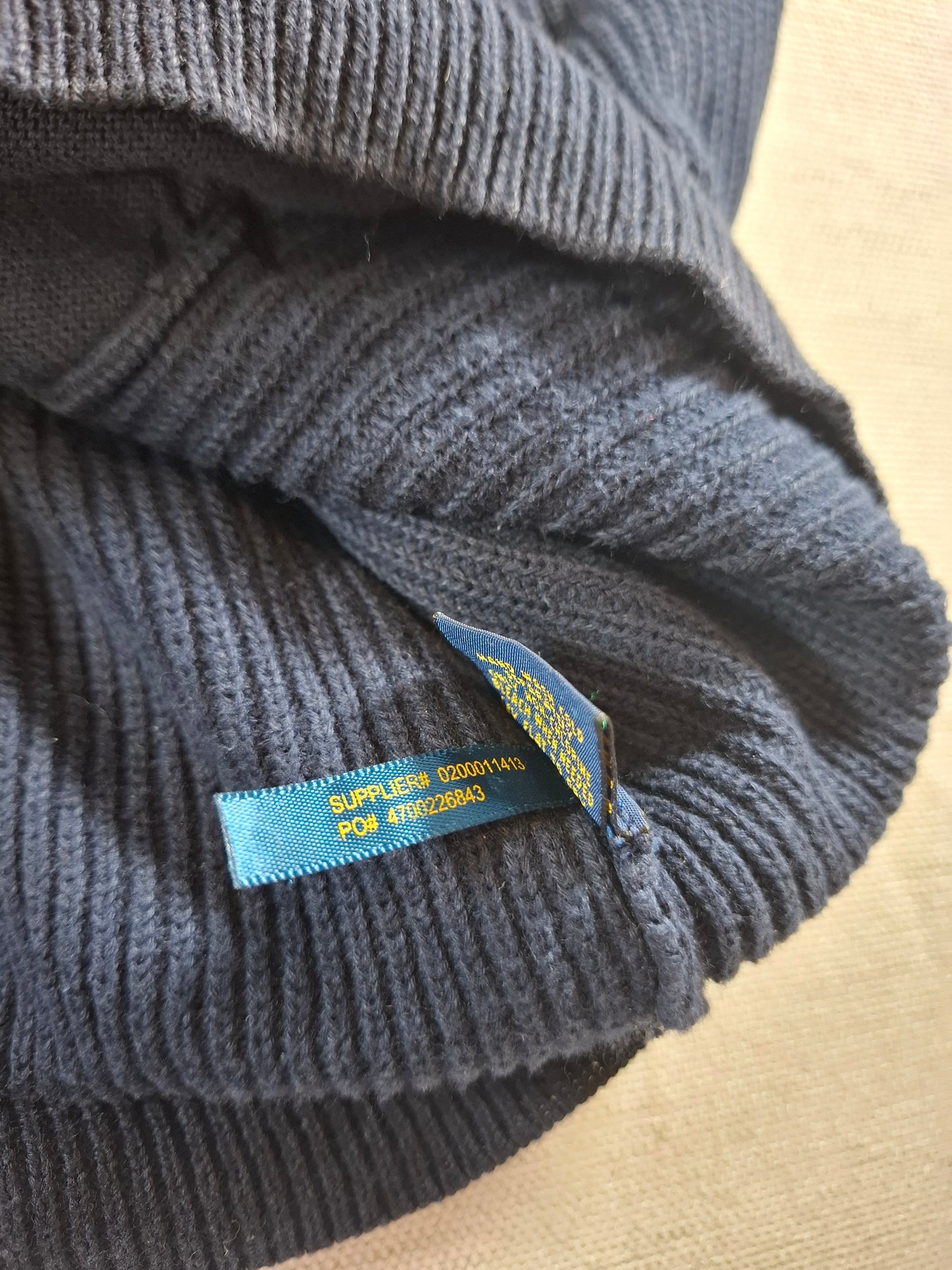 000934 Polo Ralph Lauren Full zip sweater size L Navy Blue