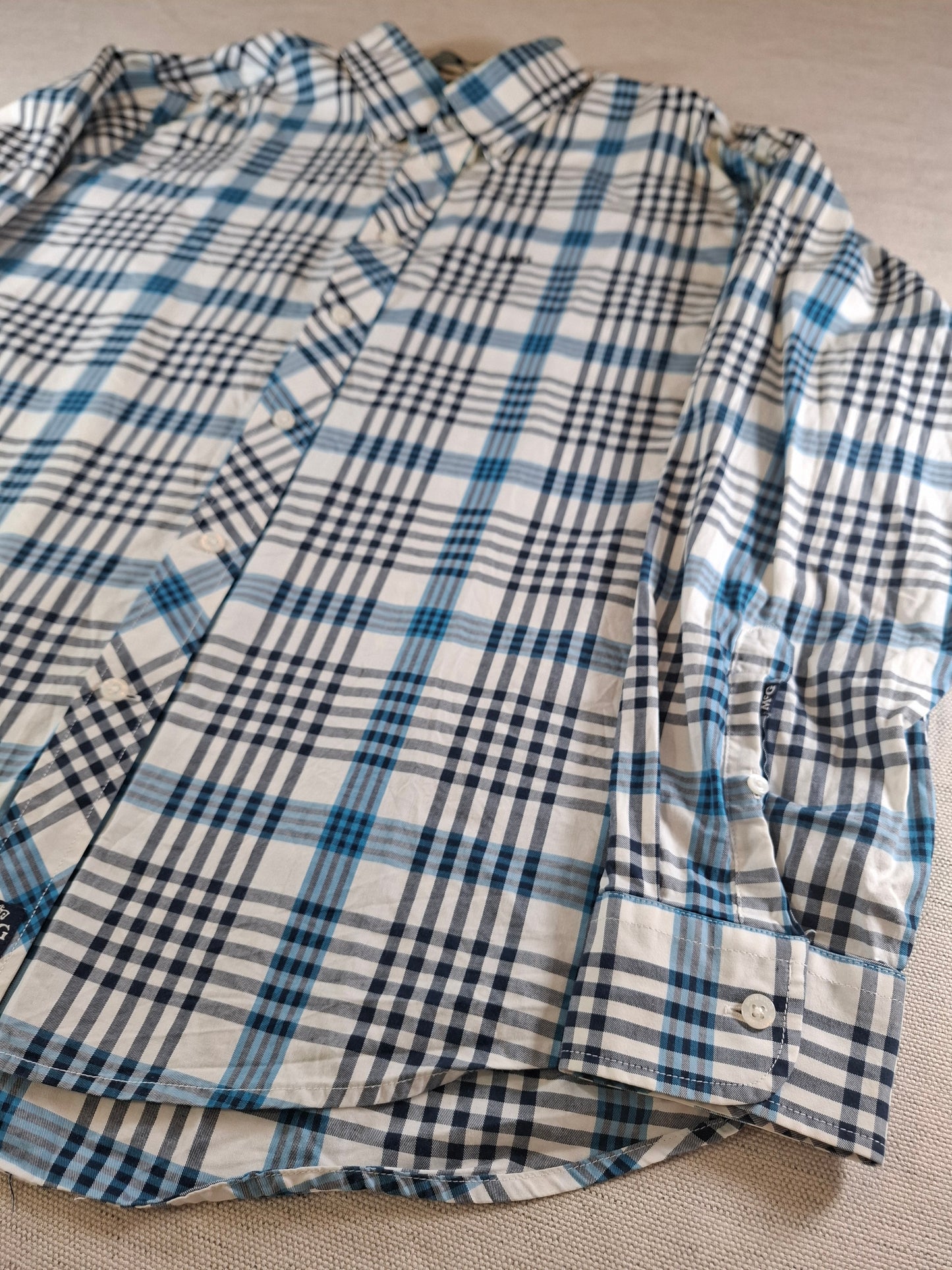 001087 McGregor Button down shirt size XXXL Blue/ White checkered