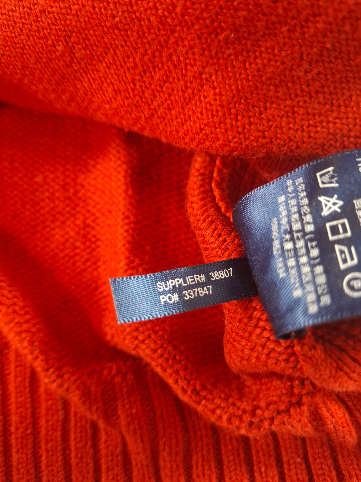 000488 Polo Ralph Lauren full zip sweater size L Red