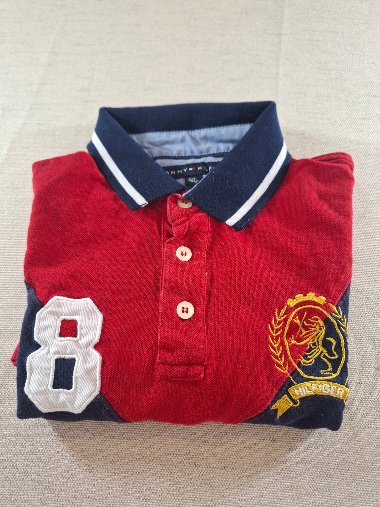 001116 Tommy Hilfiger Polo size L Red/ Navy