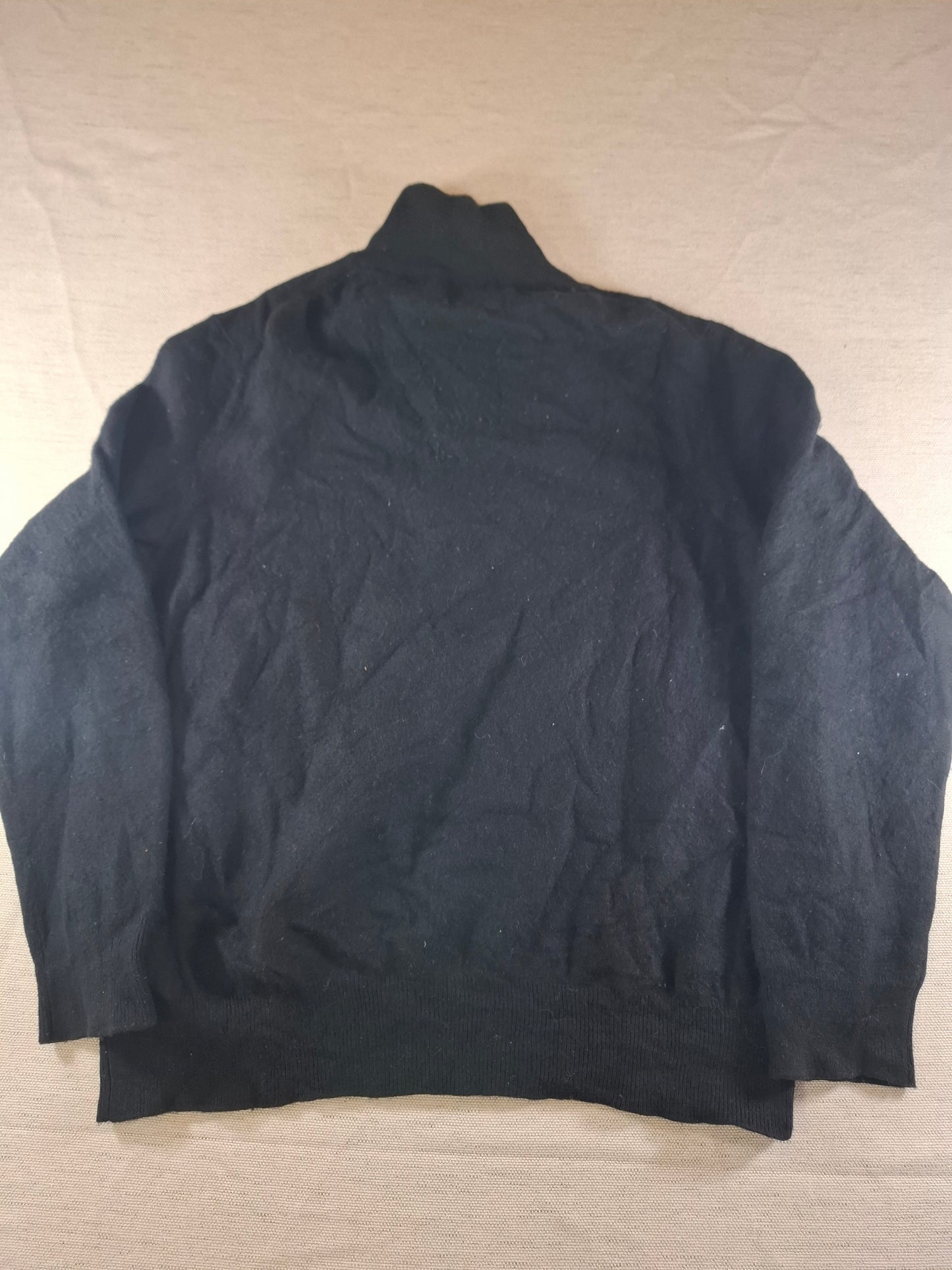 000497 Polo Ralph Lauren 1/4 zip sweater size XXL Black Merino