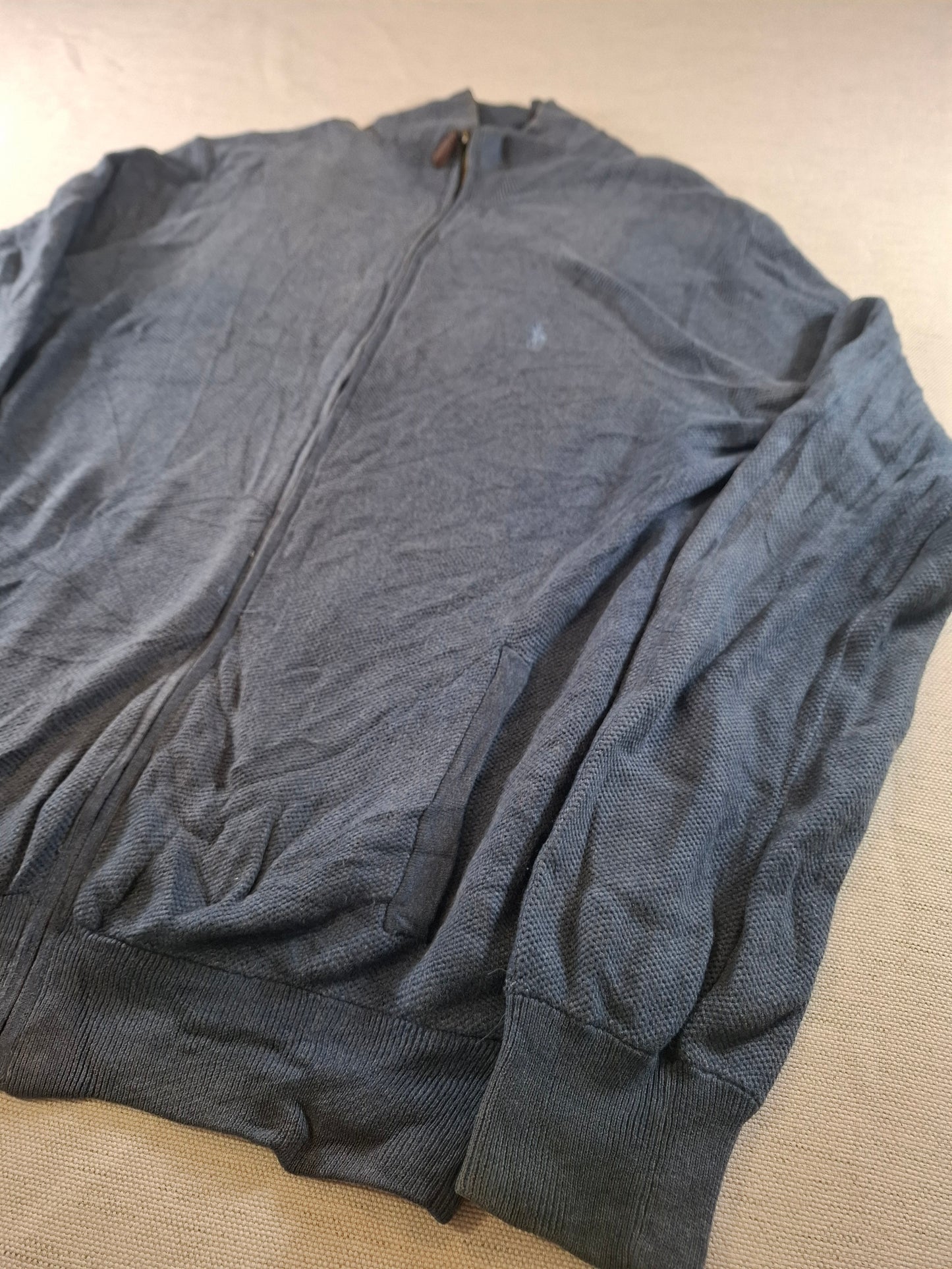 000942 Polo Ralph Lauren Full zip sweater size L Anthracite