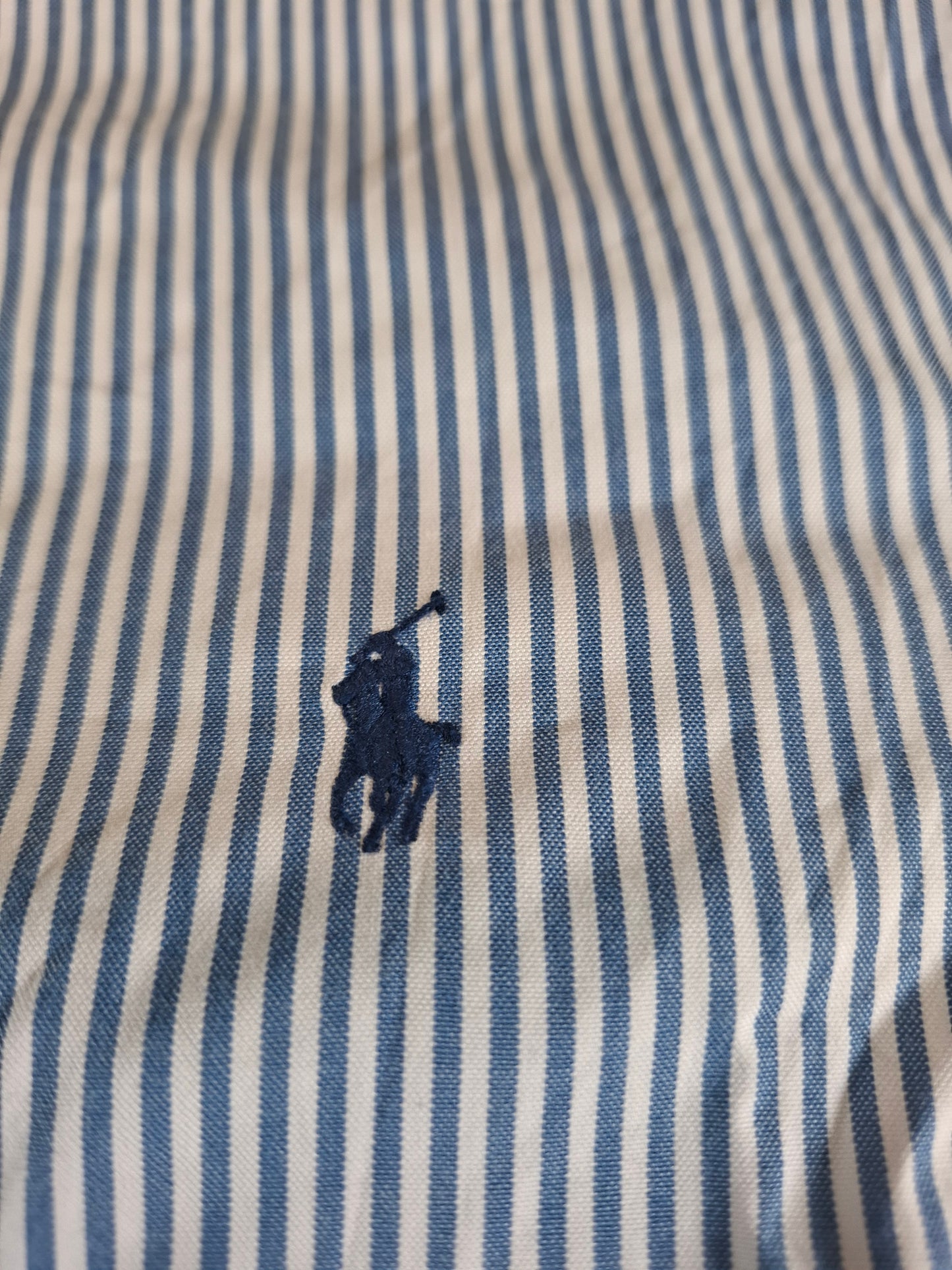 001081 Polo Ralph Lauren Button down shirt size 16.5 / 34-35 Blue/ White striped