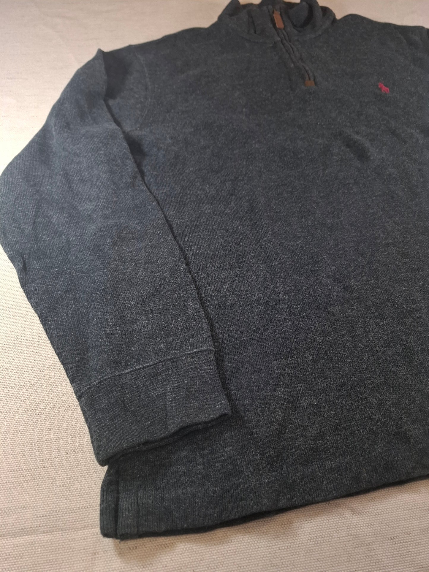 000493 Polo Ralph Lauren 1/4 zip sweater size L Anthracite