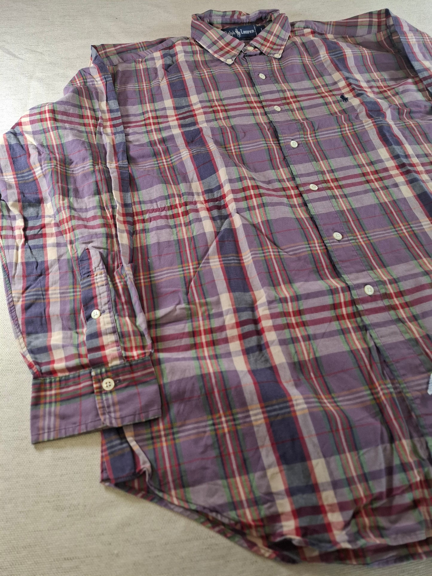 001070 Polo Ralph Lauren Button down shirt size L Multi/ Purple