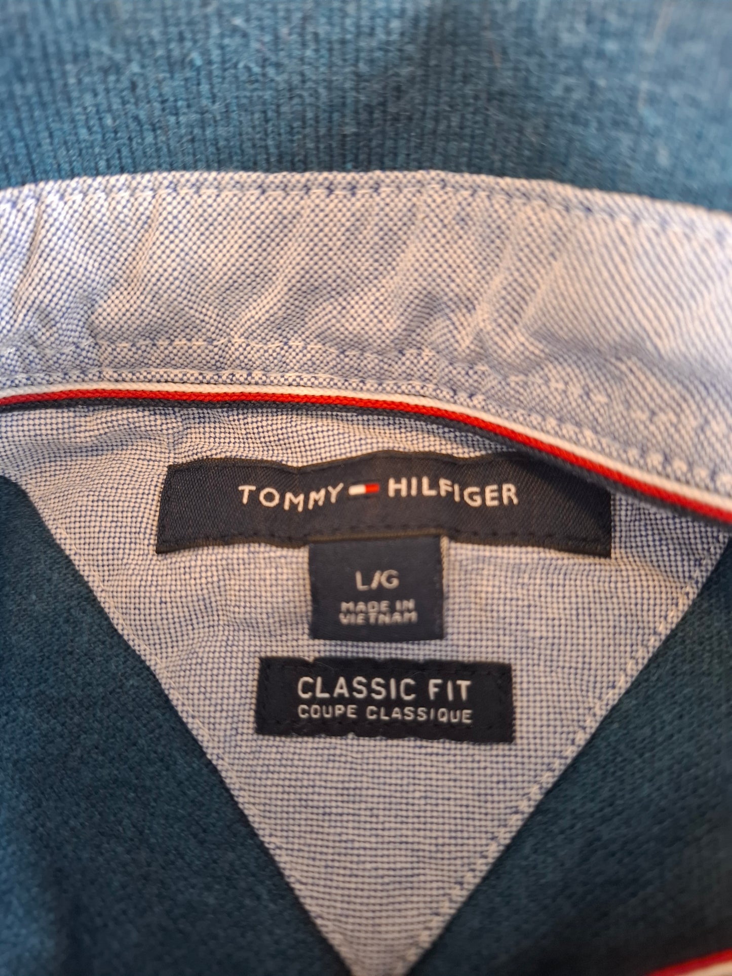 000154 Tommy Hilfiger Polo size L Blue/Green