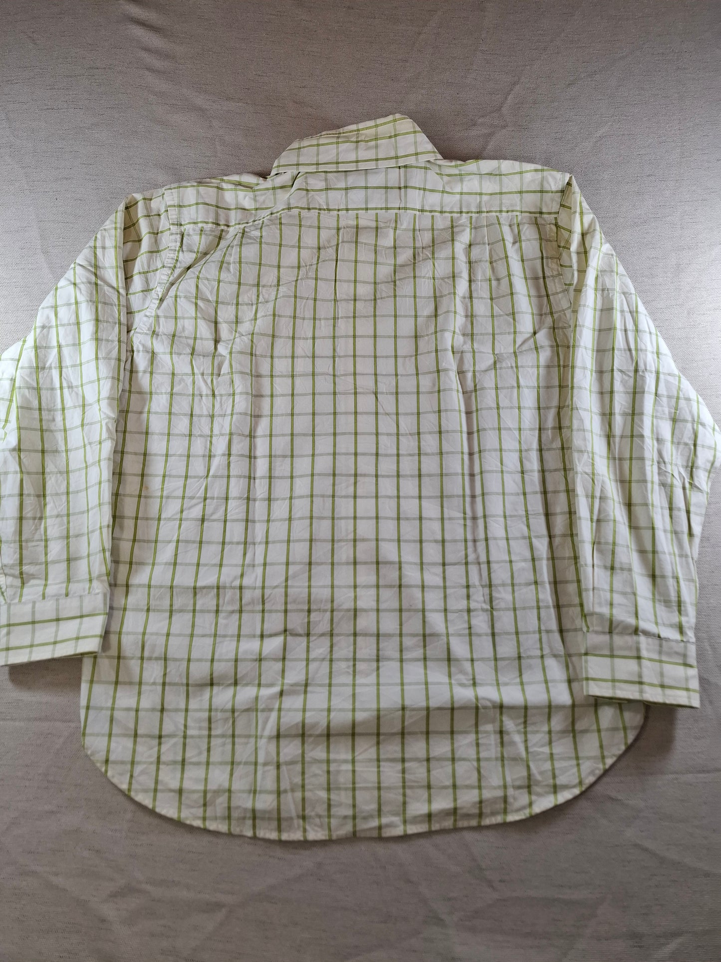 001093 Tommy Hilfiger Button down shirt size 16,5-17 / L Green/ White checkered