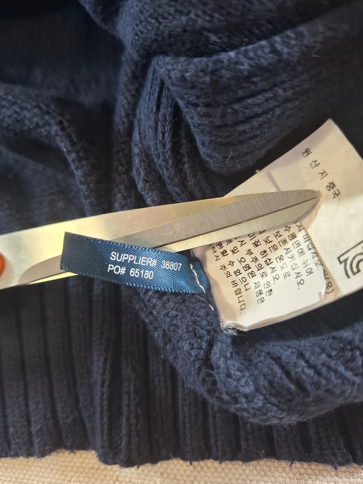 000486 Polo Ralph Lauren full zip sweater size M Navy