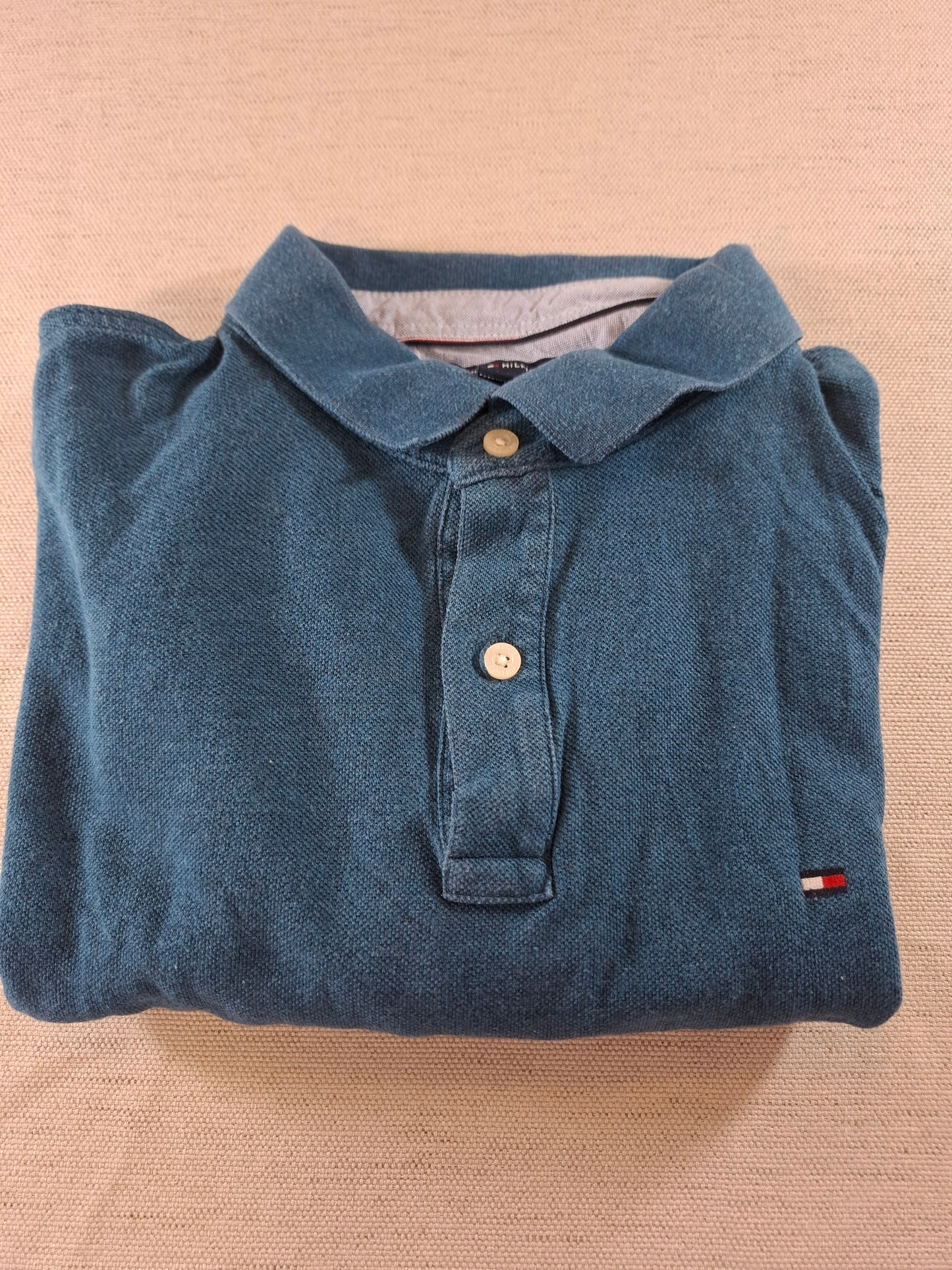 000154 – Tommy Hilfiger Polo – Blue/Green, Size L