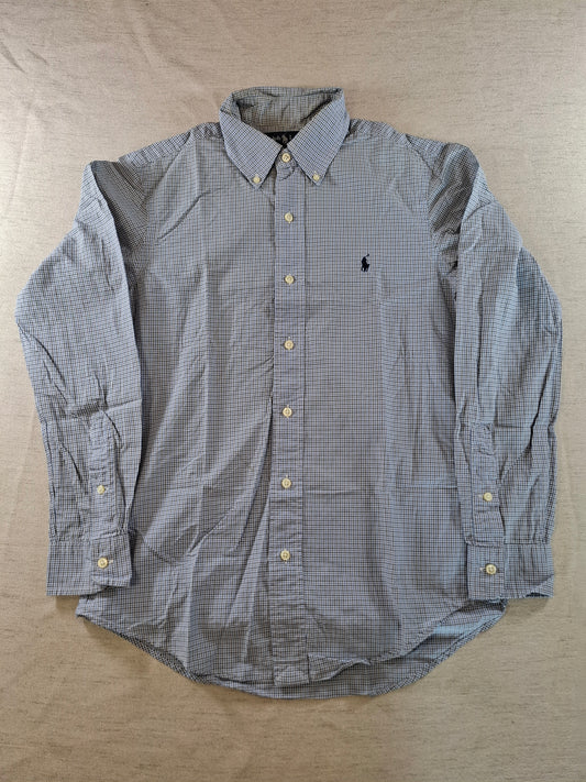 001069 Polo Ralph Lauren Button down shirt size 38 Blue/ Black checkered