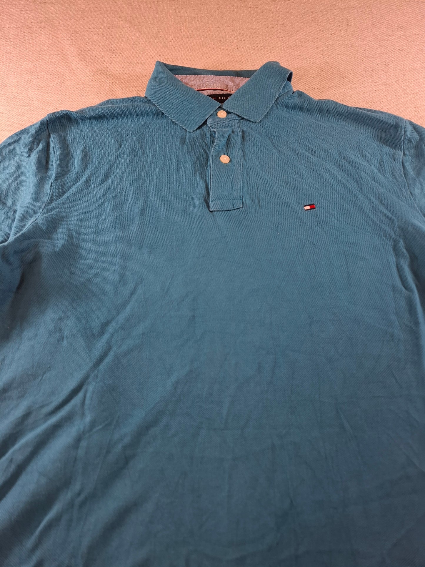 001062 Tommy Hilfiger Polo size L Blue/ Green