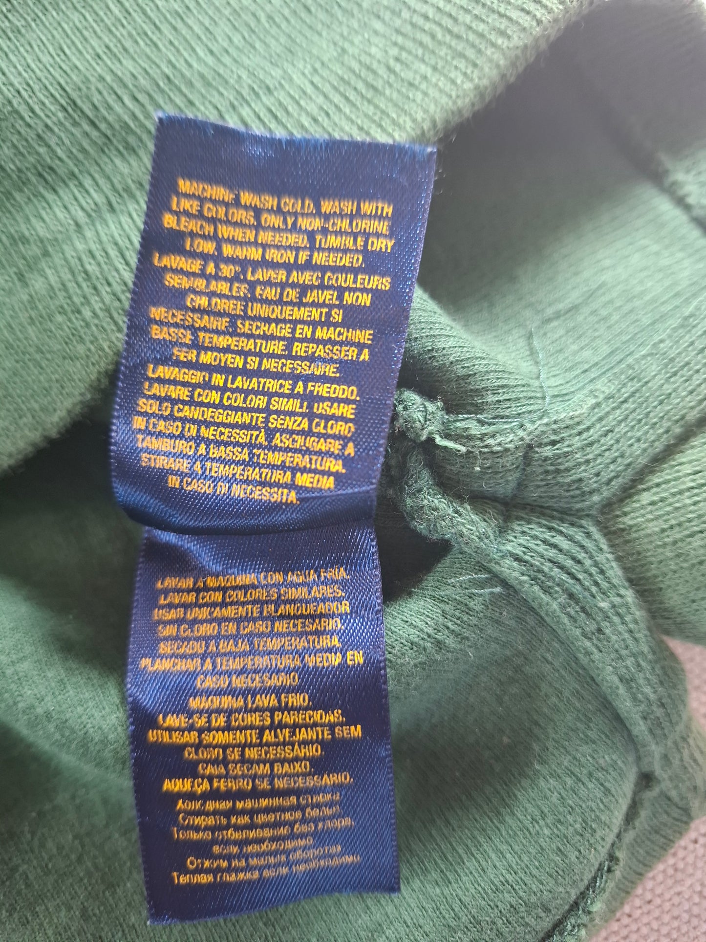 000481 Polo Ralph Lauren 1/4 zip sweater size XL Green