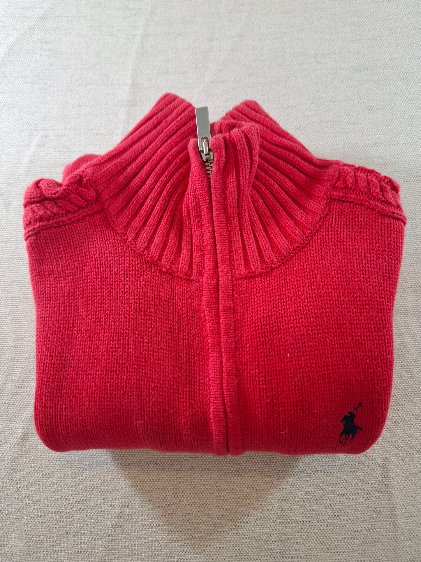 000943 Polo Ralph Lauren Full zip sweater size XS Red