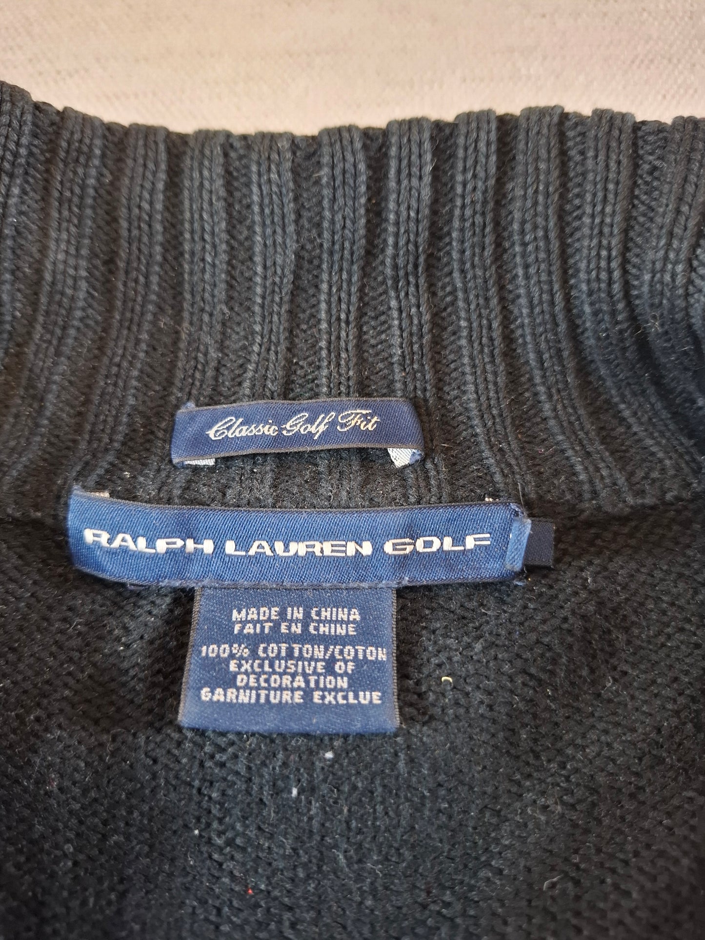 000939 Polo Ralph Lauren Full zip sweater size L Black