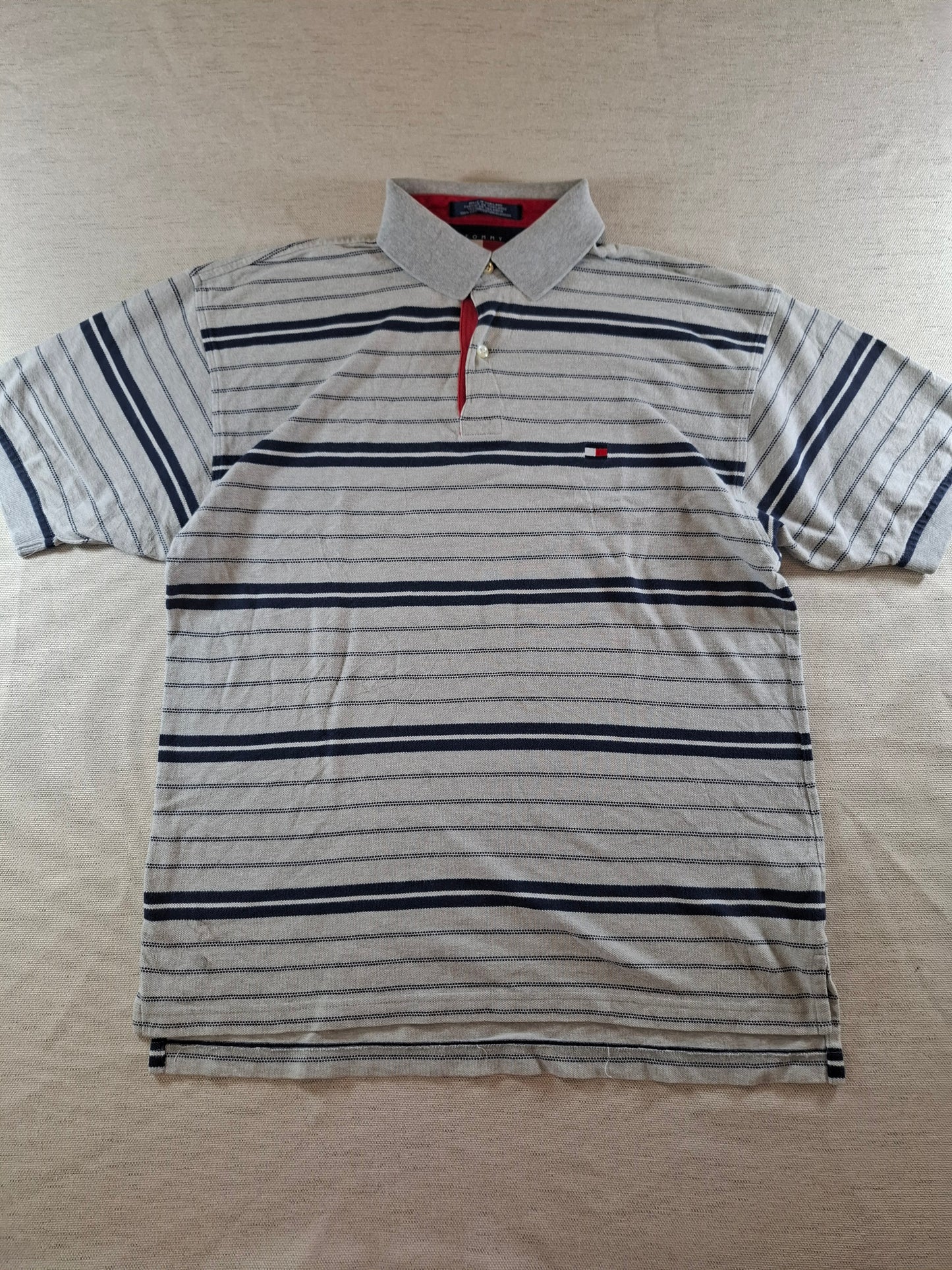 001066 Tommy Hilfiger Polo size M Grey/ Blue