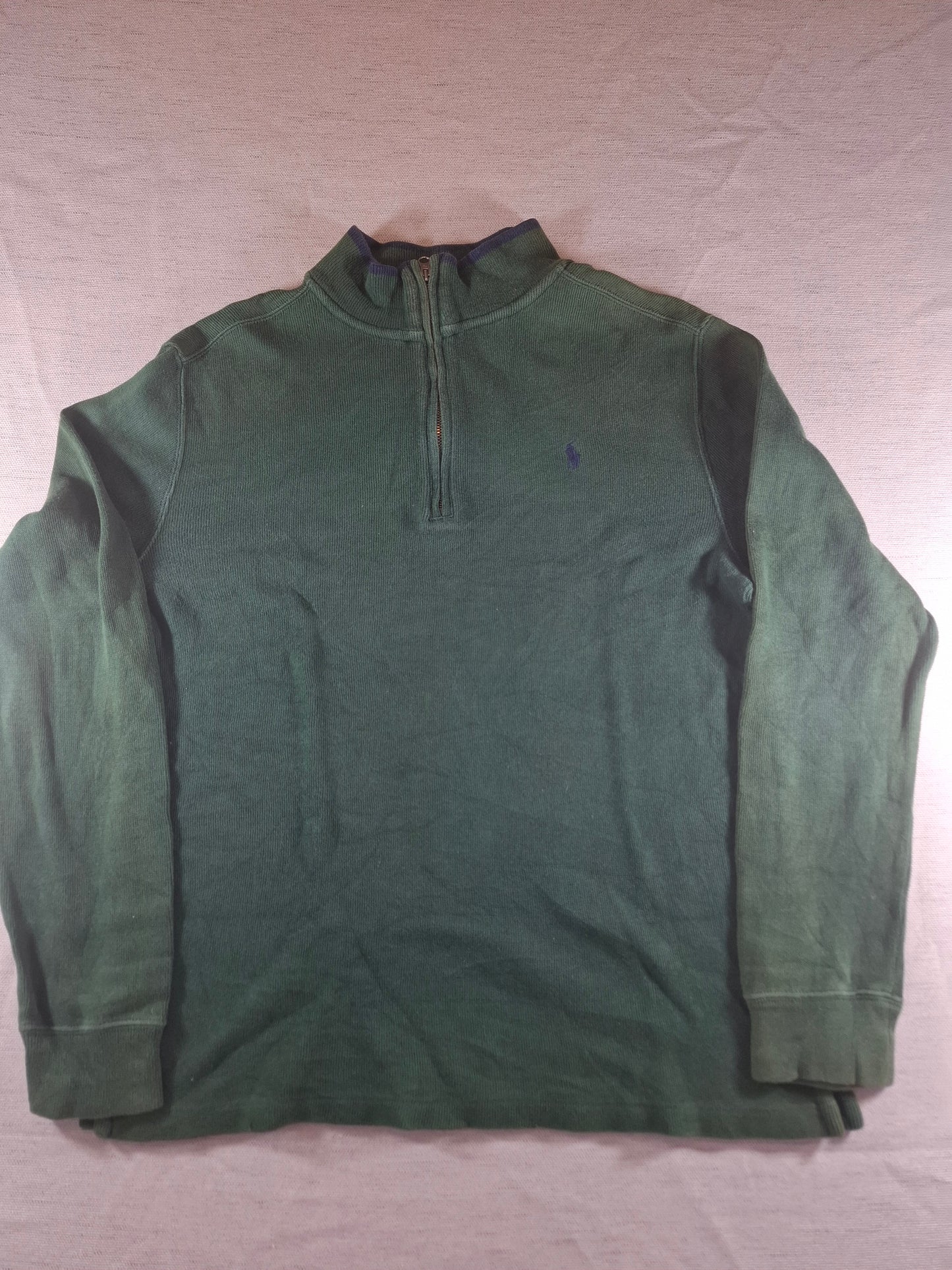 000481 Polo Ralph Lauren 1/4 zip sweater size XL Green