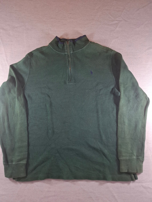 000481 Polo Ralph Lauren 1/4 zip sweater size XL Green