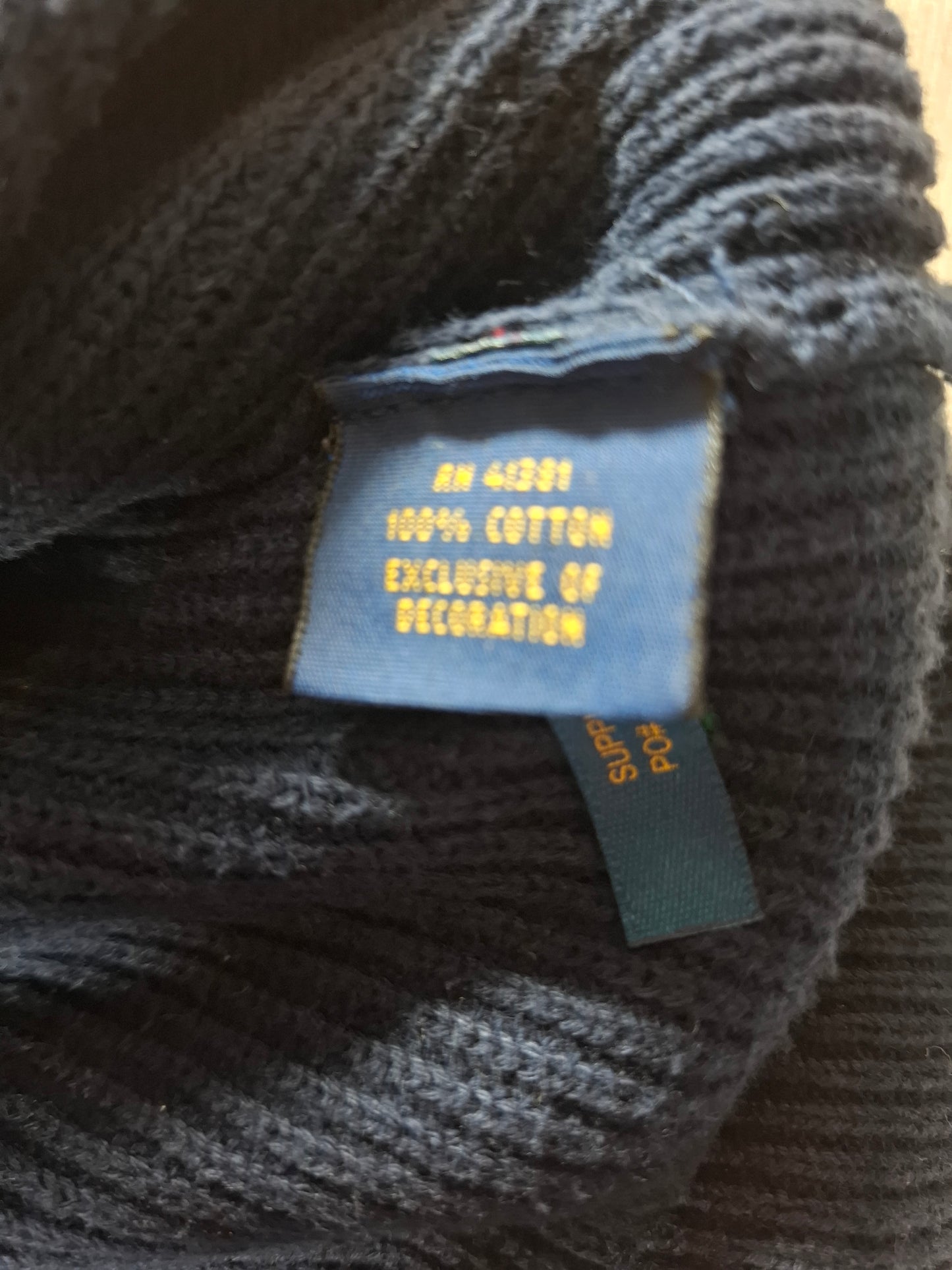 000934 Polo Ralph Lauren Full zip sweater size L Navy Blue