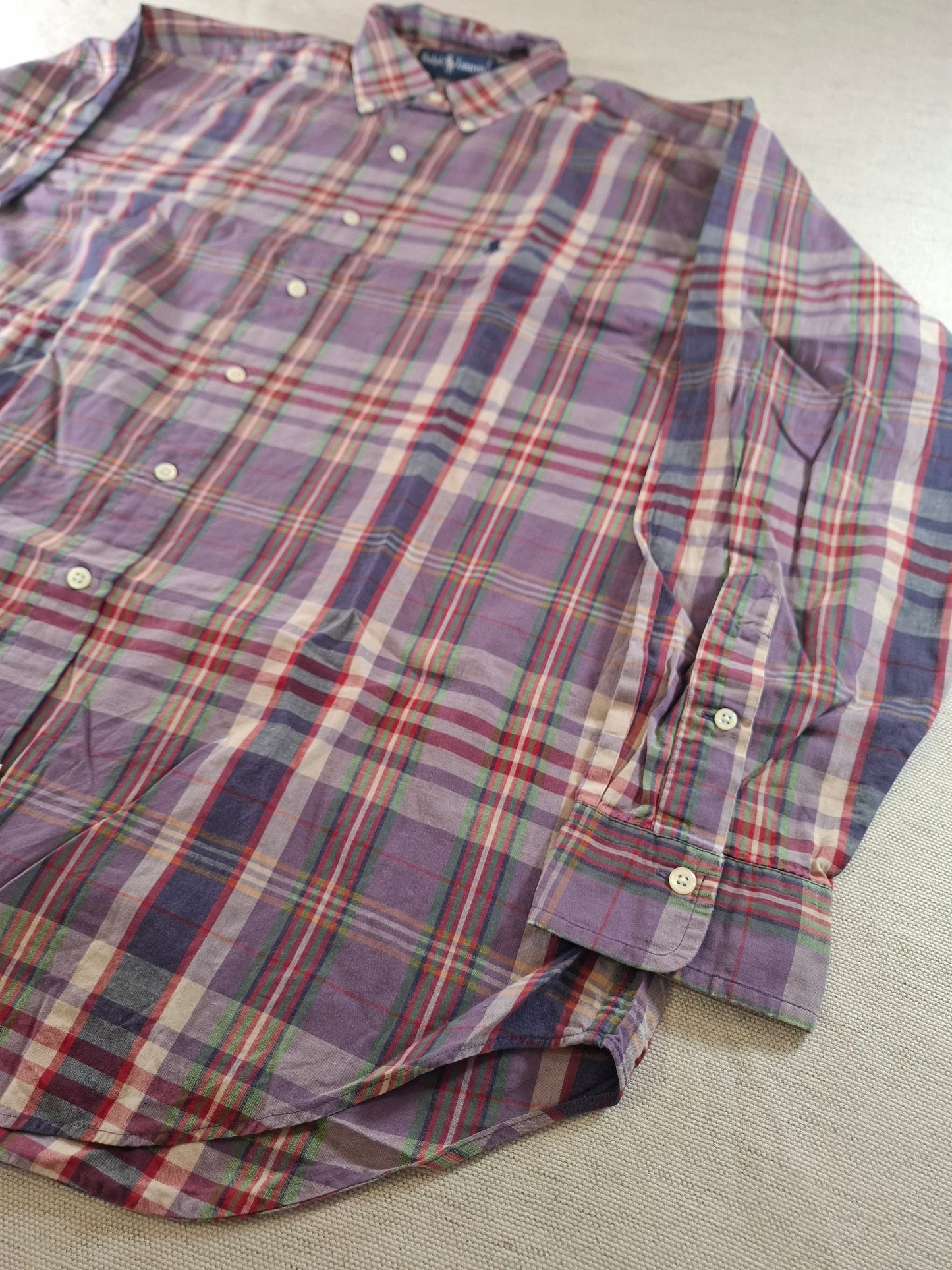 001070 Polo Ralph Lauren Button down shirt size L Multi/ Purple