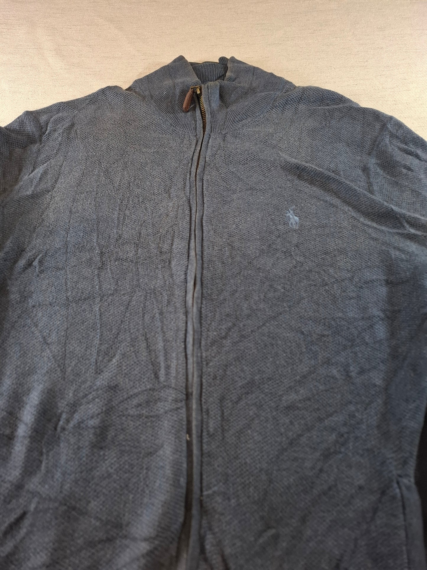 000942 Polo Ralph Lauren Full zip sweater size L Anthracite