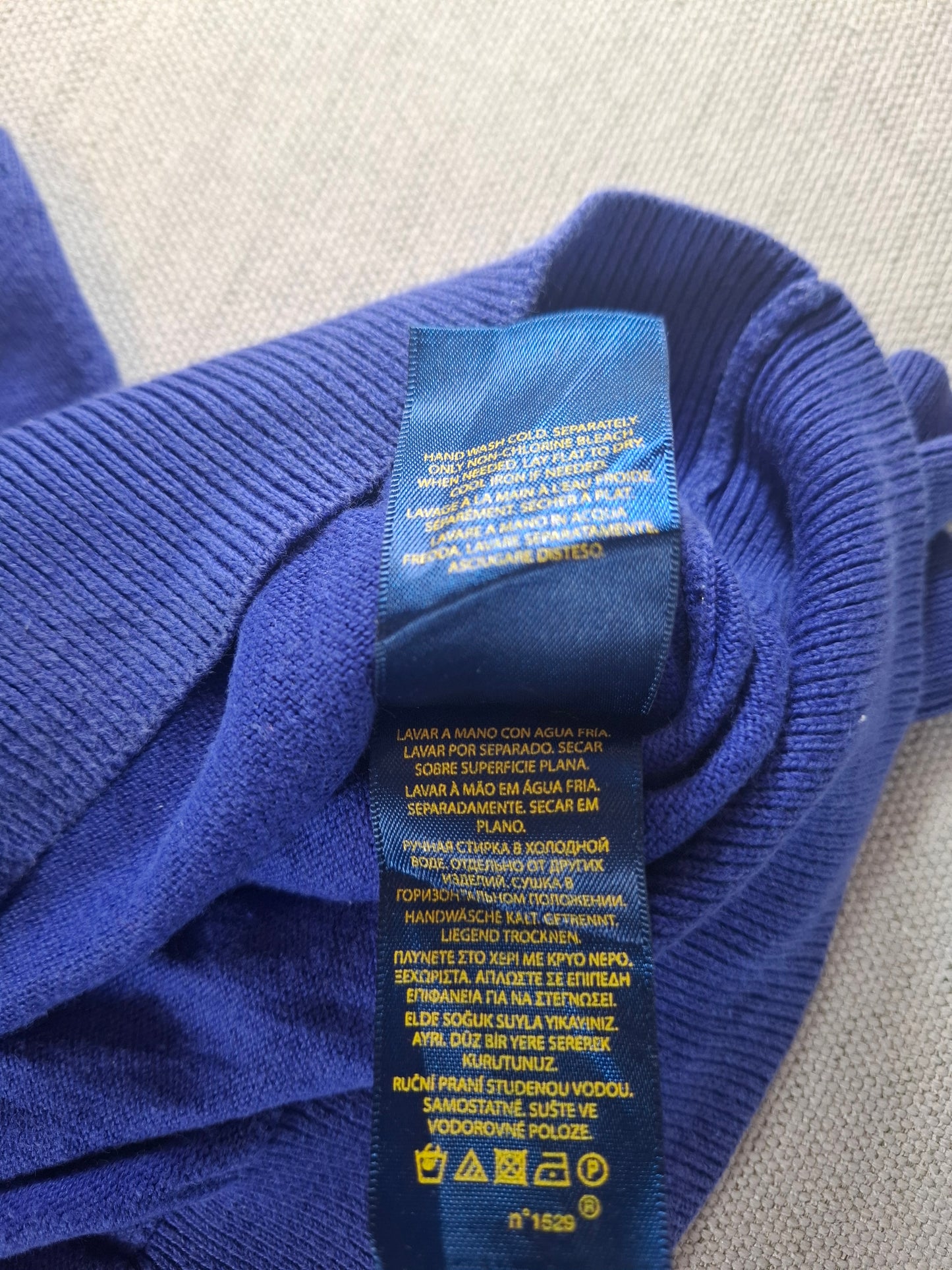 000485 Polo Ralph Lauren 1/4 zip sweater size L Purple