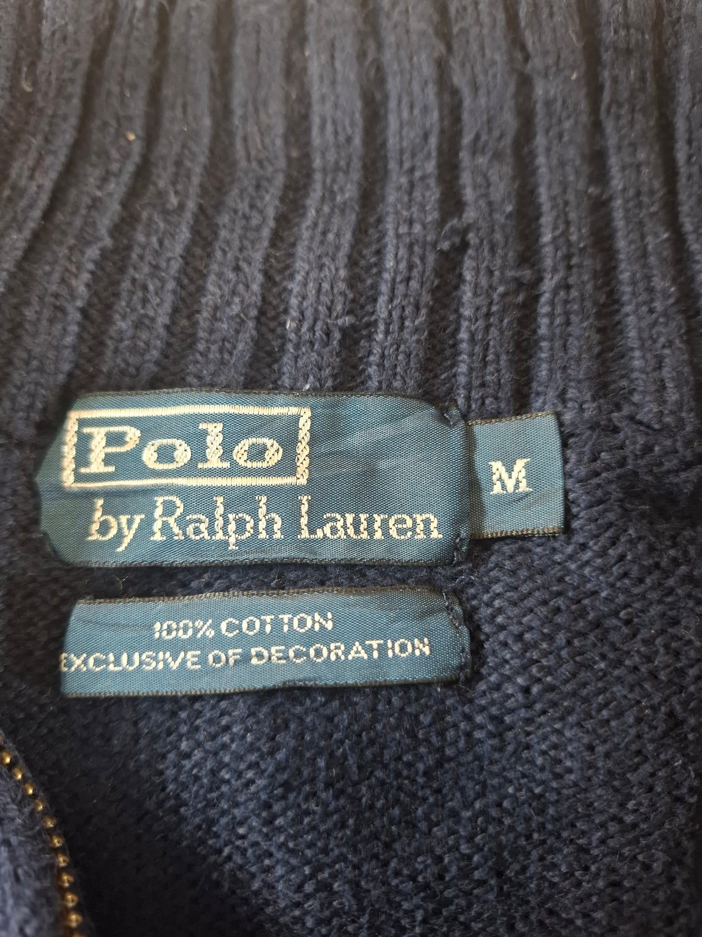 000486 Polo Ralph Lauren full zip sweater size M Navy