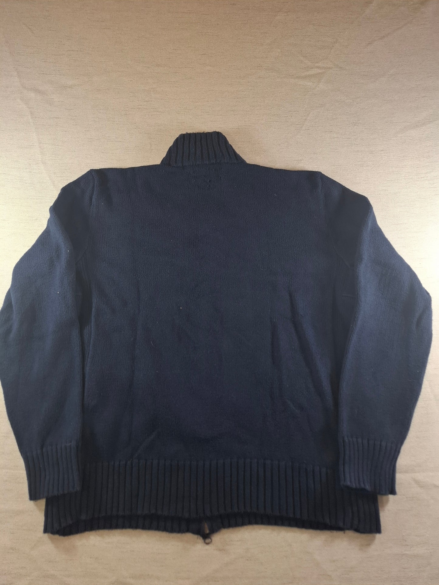000486 Polo Ralph Lauren full zip sweater size M Navy