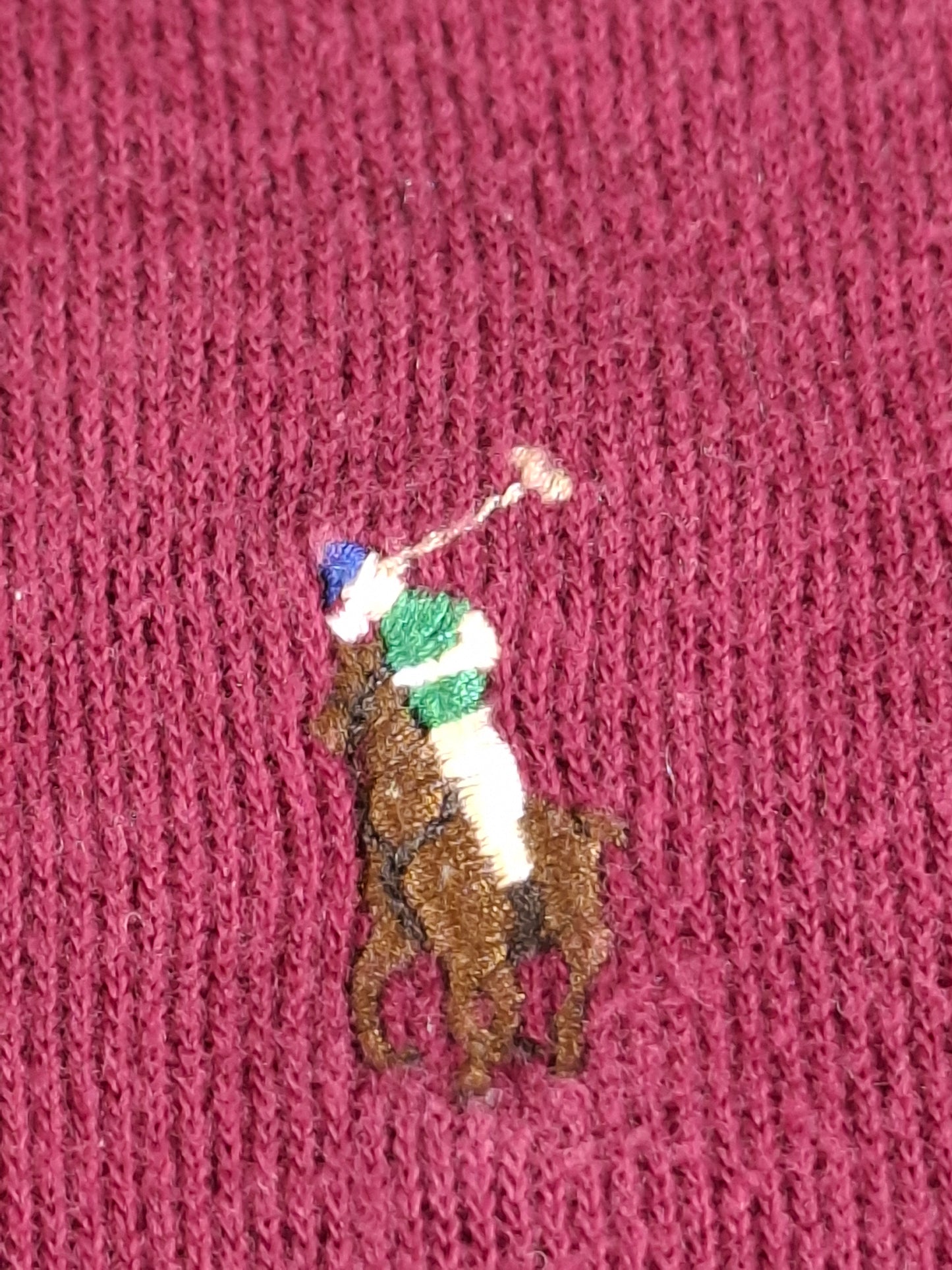 000495 Polo Ralph Lauren 1/4 zip sweater size L Burgundy