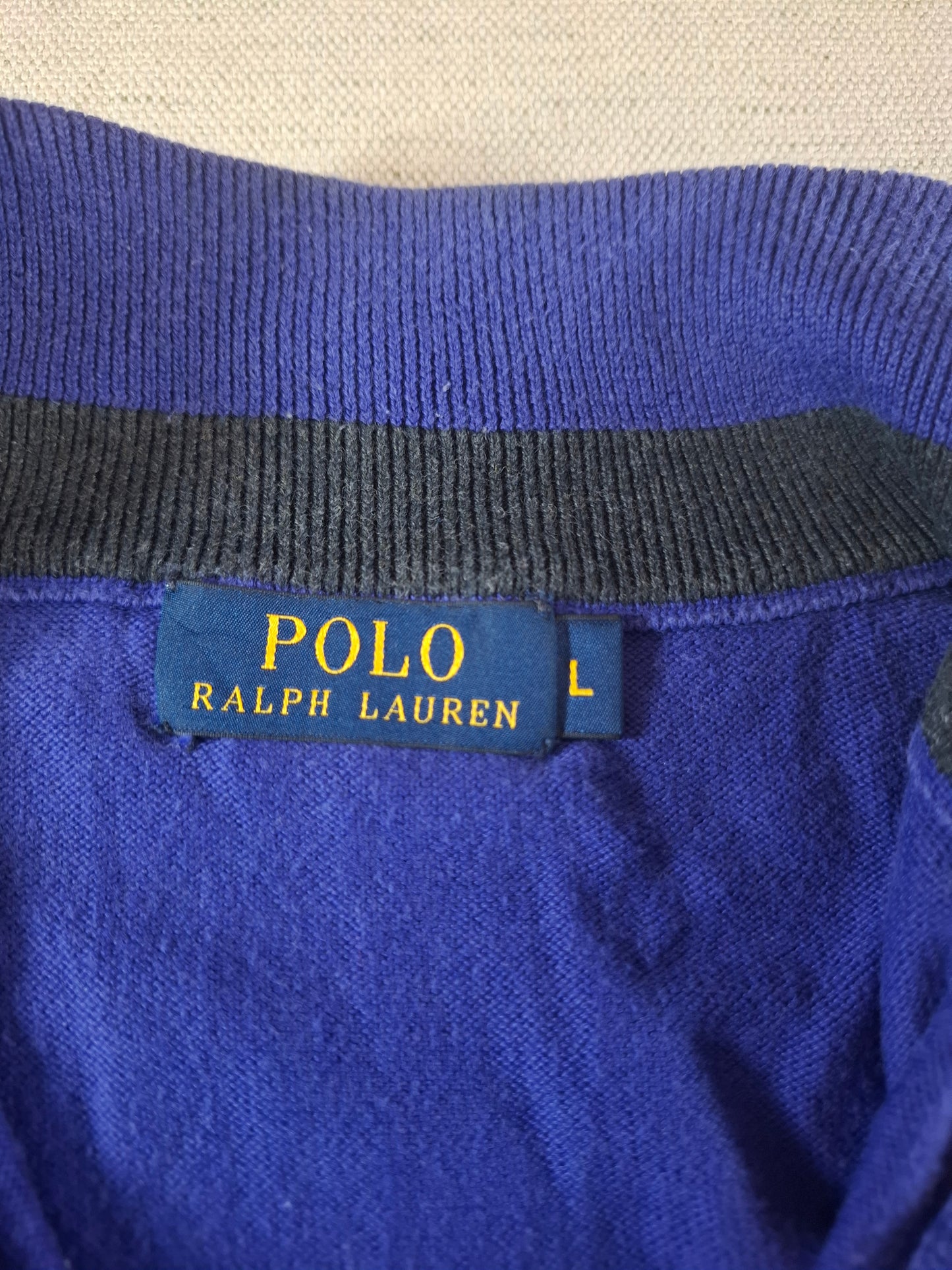 000485 Polo Ralph Lauren 1/4 zip sweater size L Purple