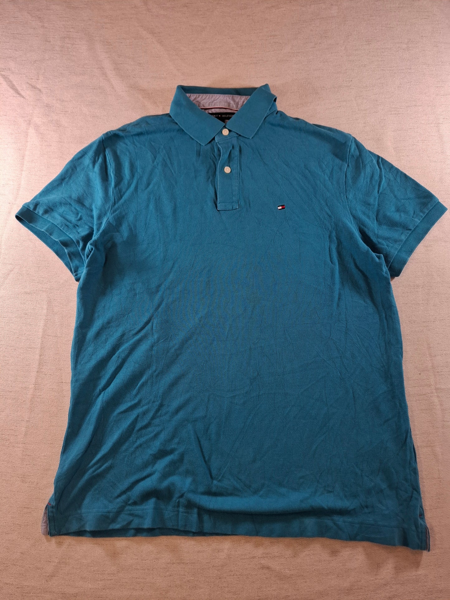 001062 Tommy Hilfiger Polo size L Blue/ Green