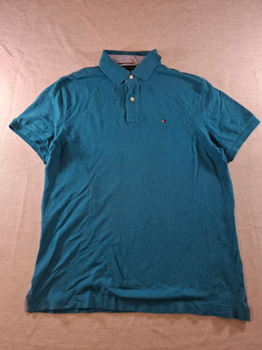 001062 Tommy Hilfiger Polo size L Blue/ Green