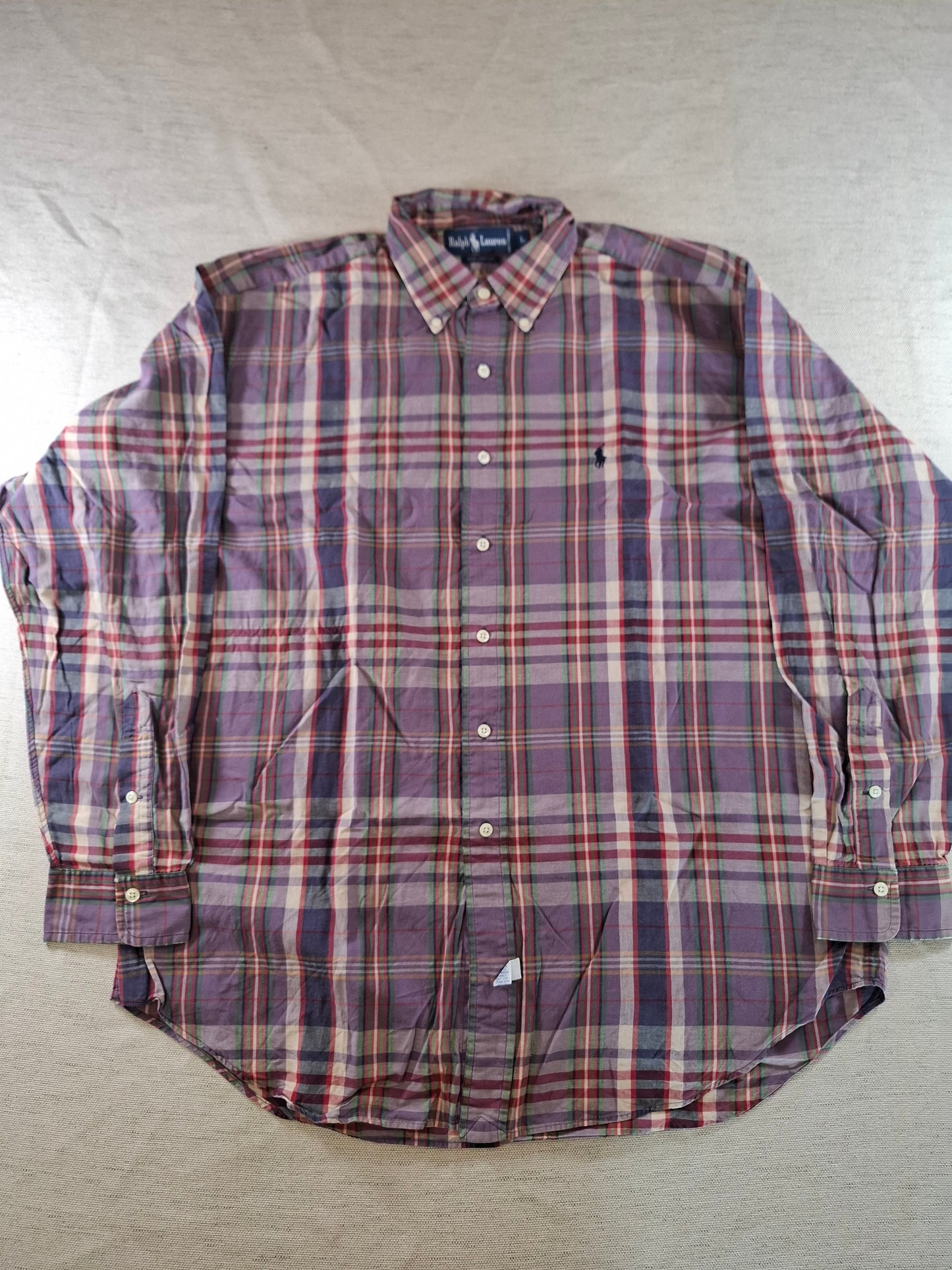001070 Polo Ralph Lauren Button down shirt size L Multi/ Purple