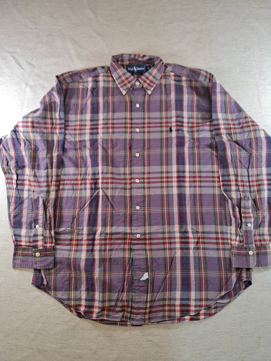 001070 Polo Ralph Lauren Button down shirt size L Multi/ Purple