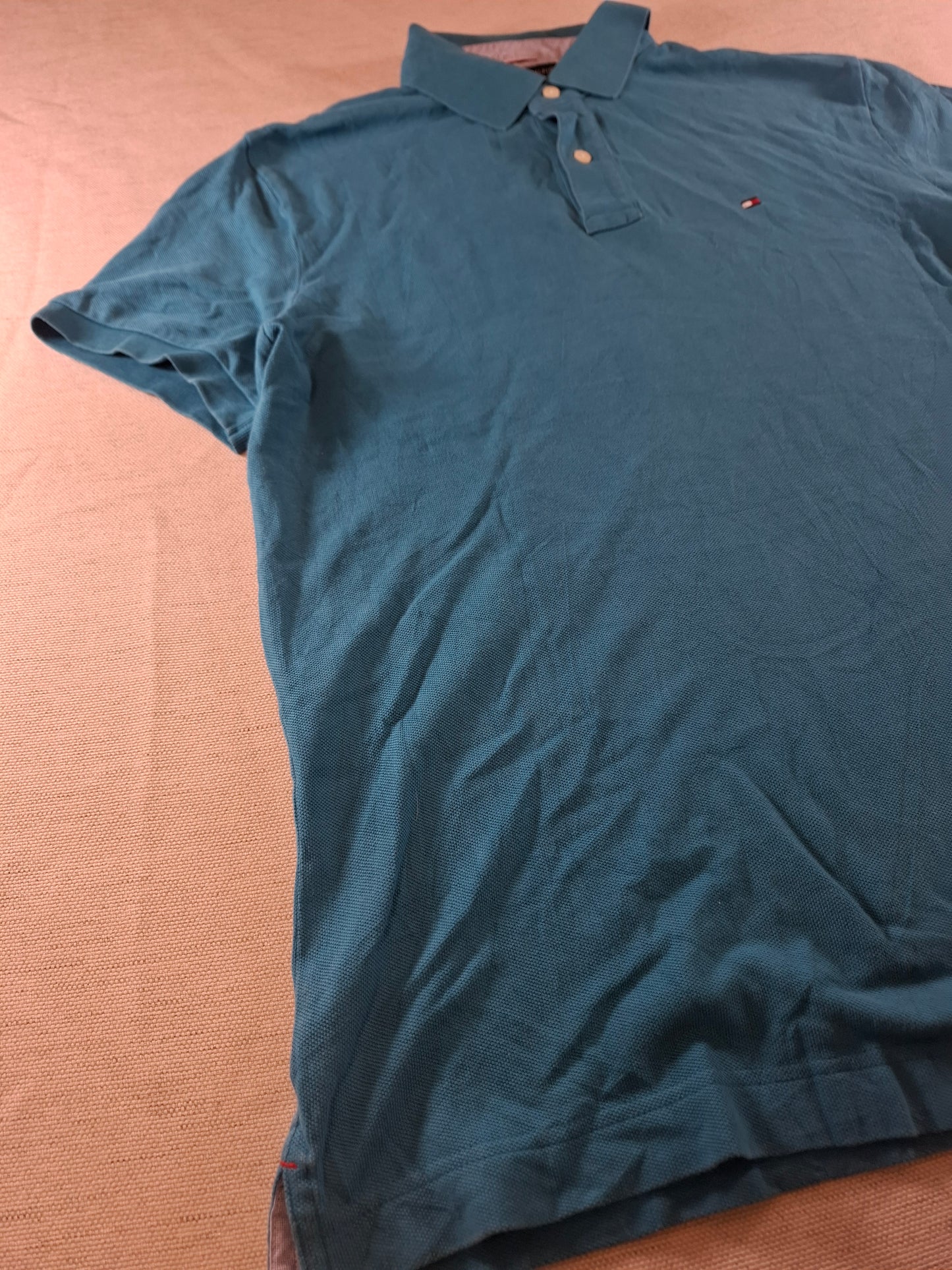 001062 Tommy Hilfiger Polo size L Blue/ Green