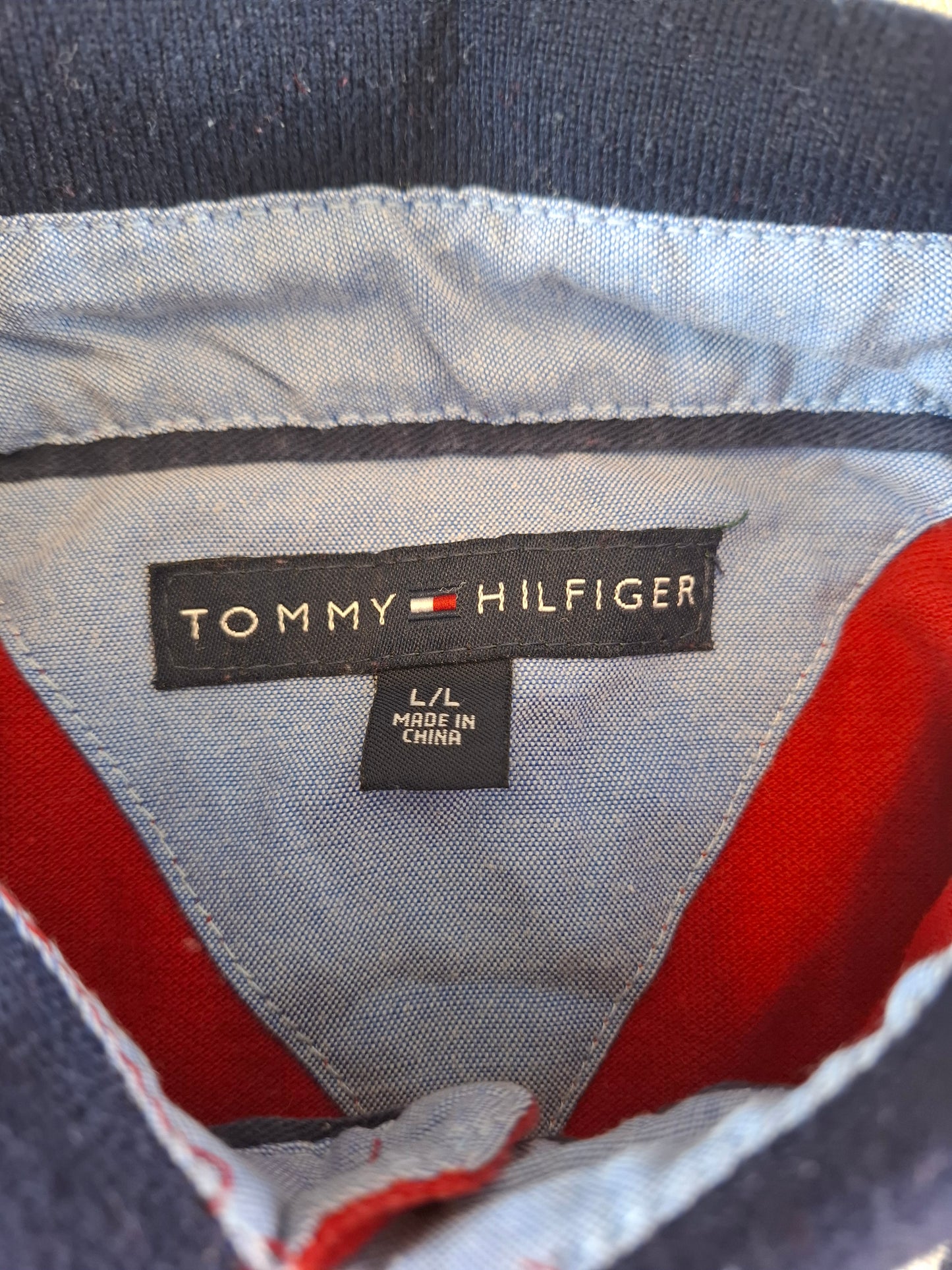001116 Tommy Hilfiger Polo size L Red/ Navy