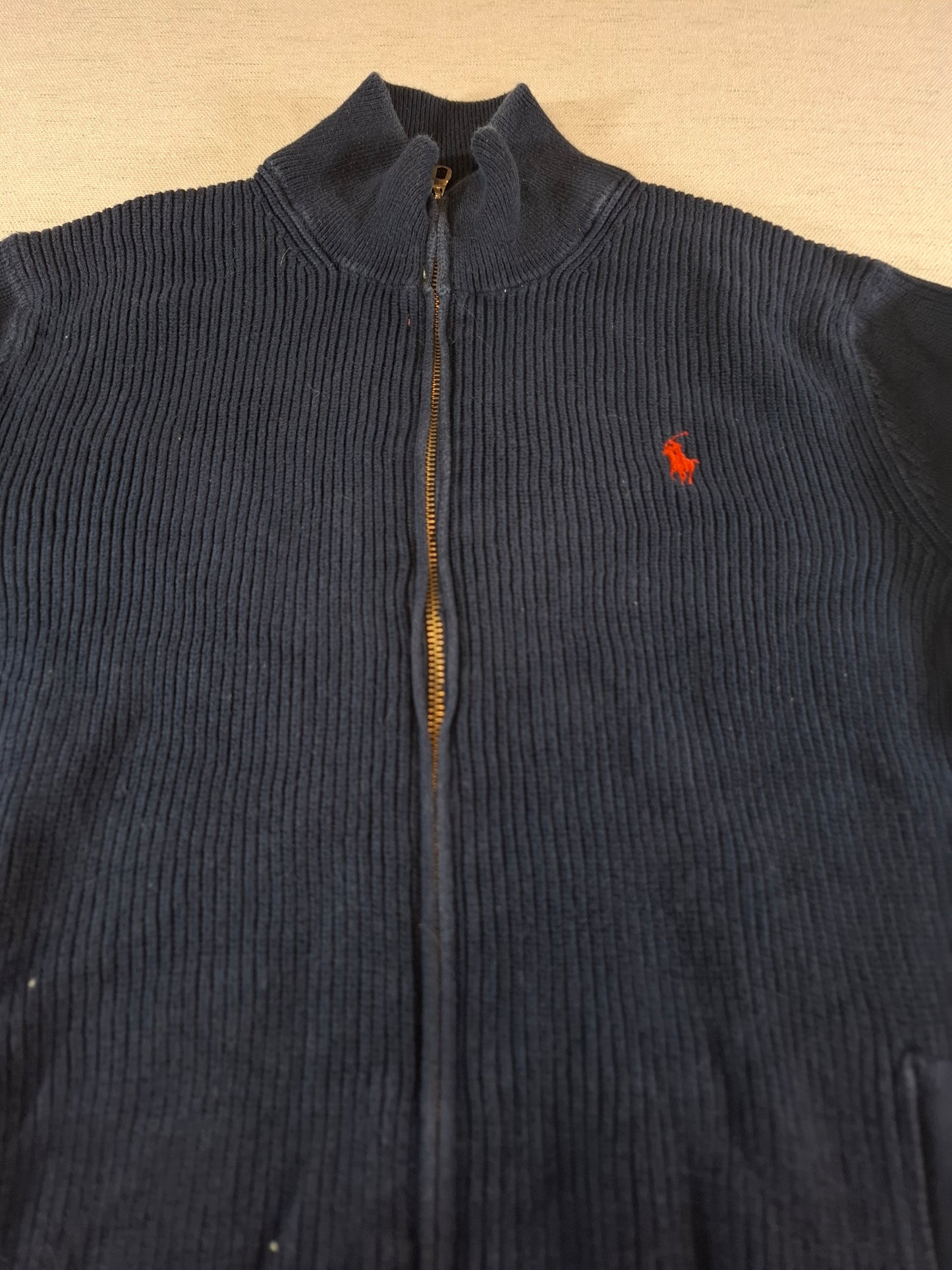 000935 Polo Ralph Lauren Full zip sweater size S Navy Blue