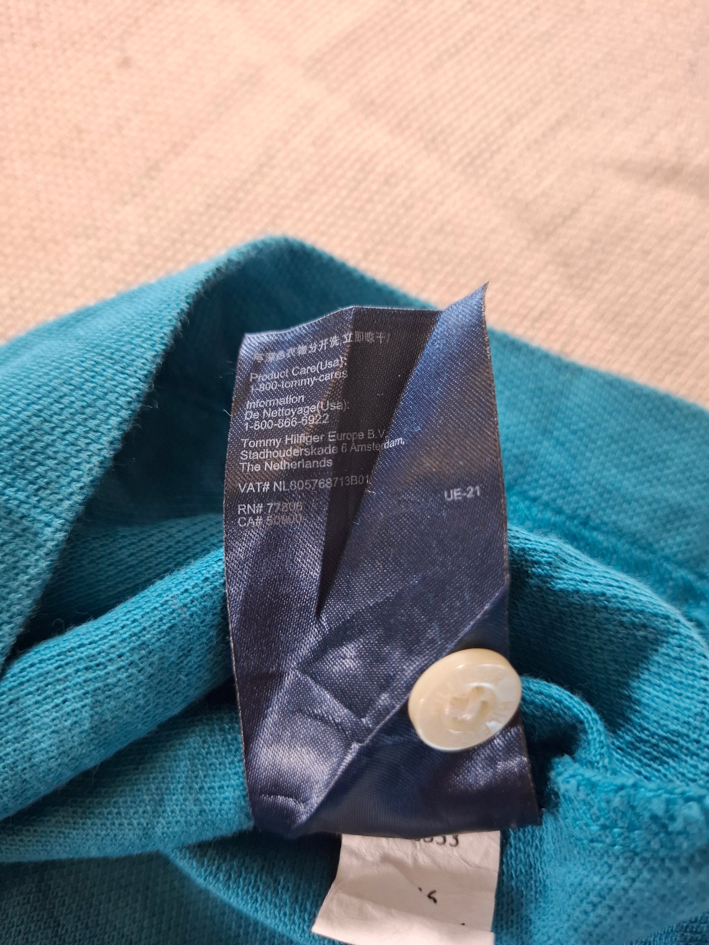 001062 Tommy Hilfiger Polo size L Blue/ Green