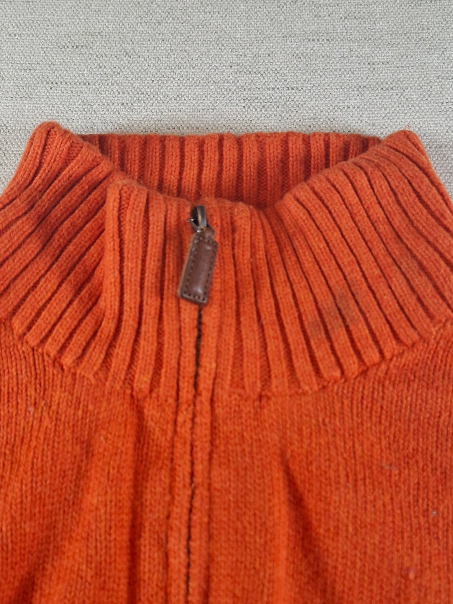 000484 Polo Ralph Lauren 1/4 zip sweater size L Orange