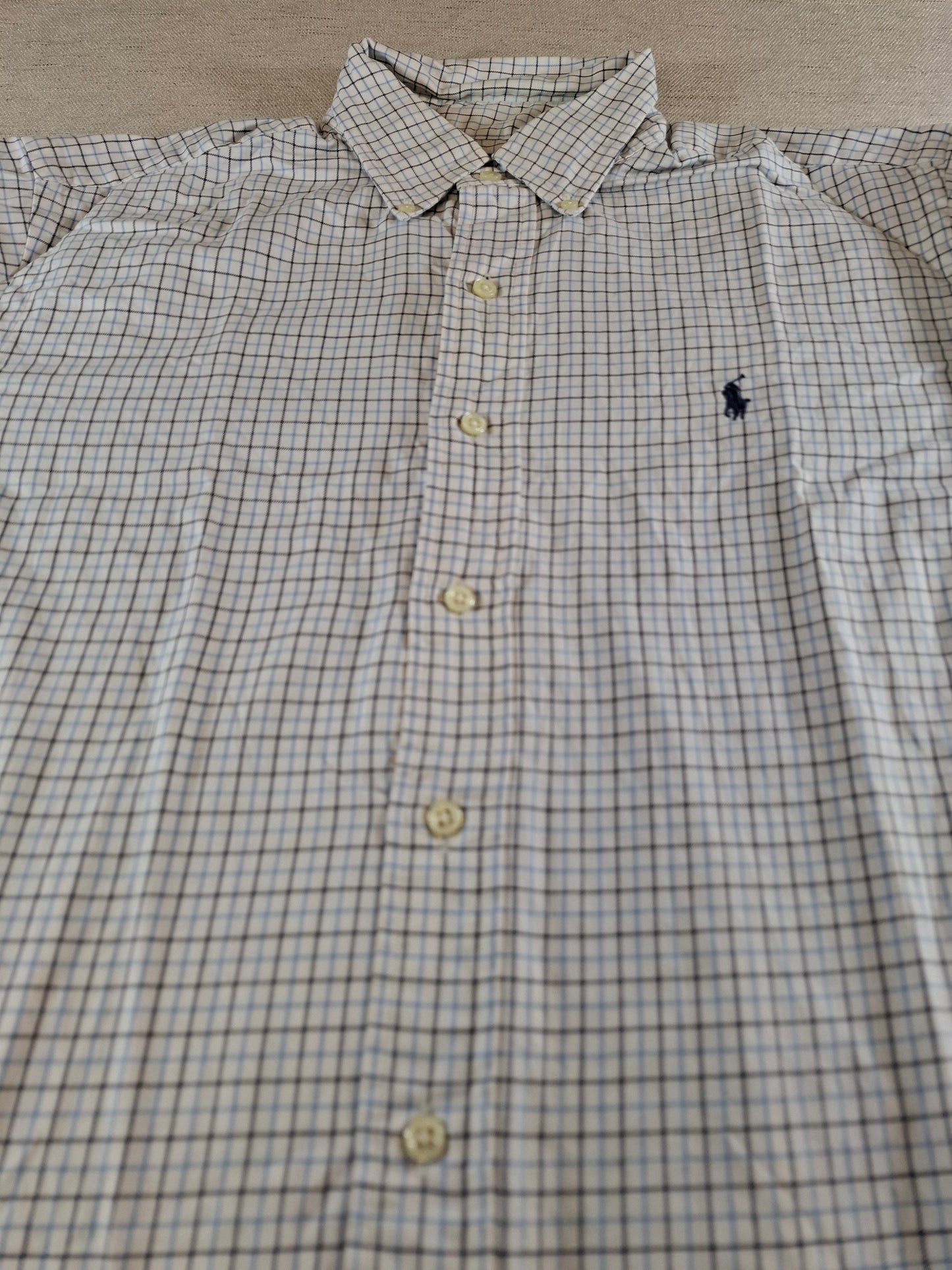 001072 Polo Ralph Lauren Button down shirt size M Blue/ White/ Black checkered