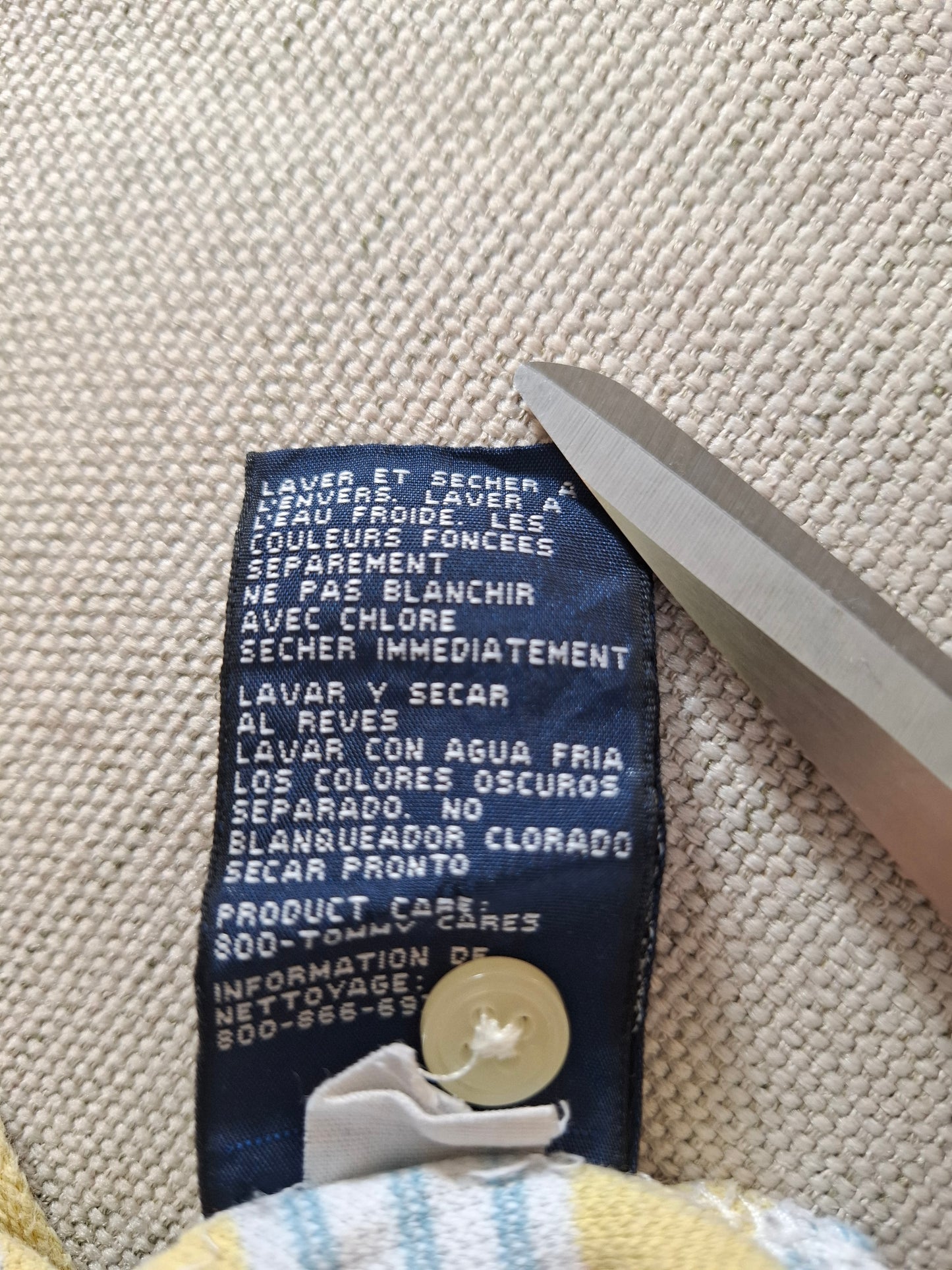 001114 Tommy Hilfiger Polo size XXL Yellow/ White/ light blue striped