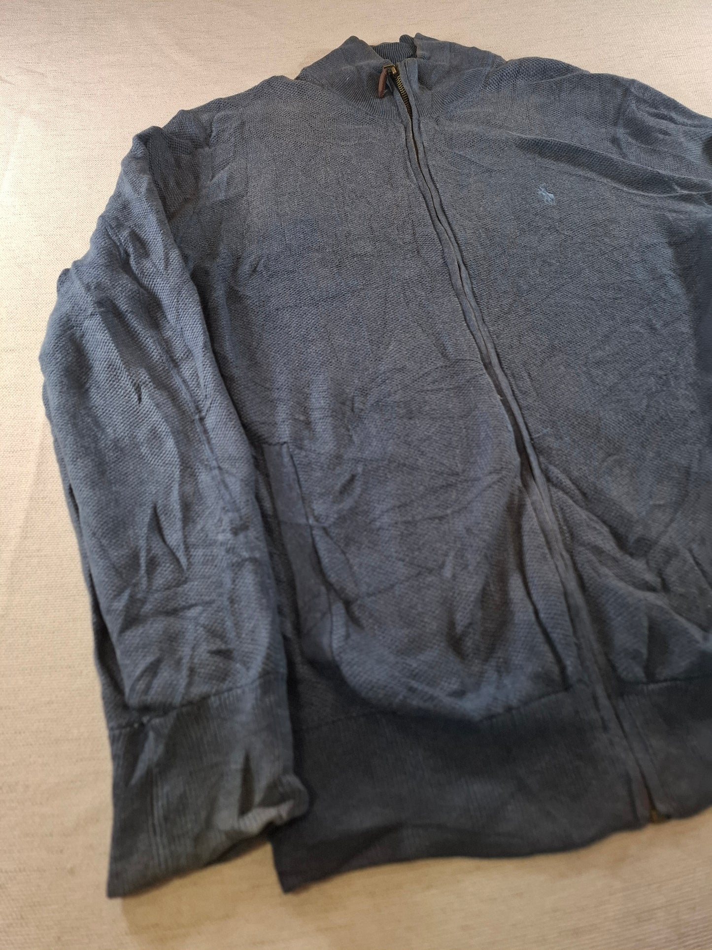 000942 Polo Ralph Lauren Full zip sweater size L Anthracite