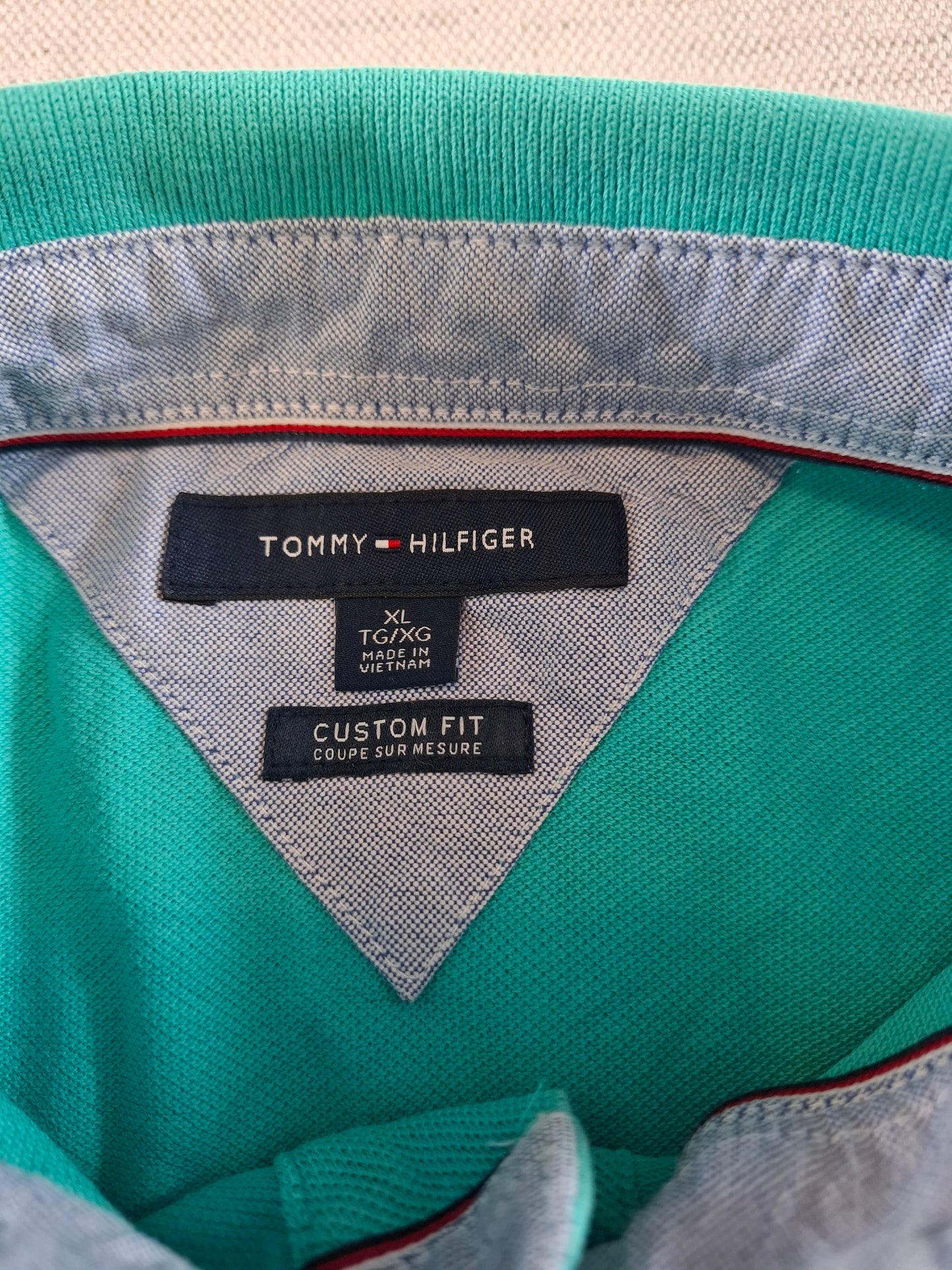 001060 Tommy Hilfiger Polo size XL Green/ Turquoise