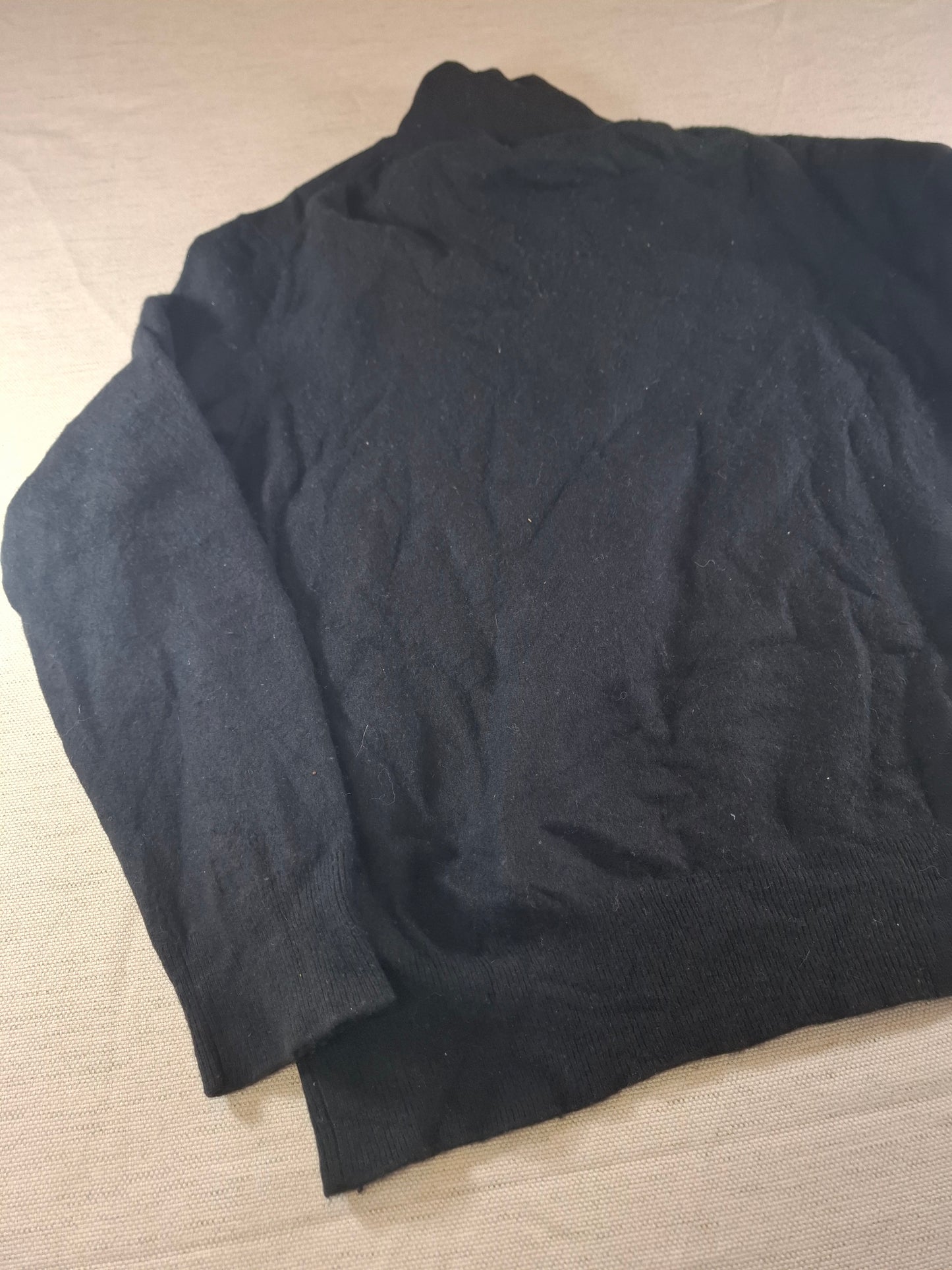 000497 Polo Ralph Lauren 1/4 zip sweater size XXL Black Merino