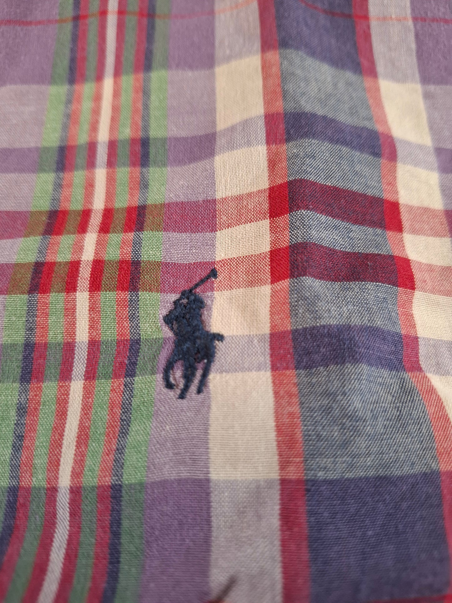 001070 Polo Ralph Lauren Button down shirt size L Multi/ Purple