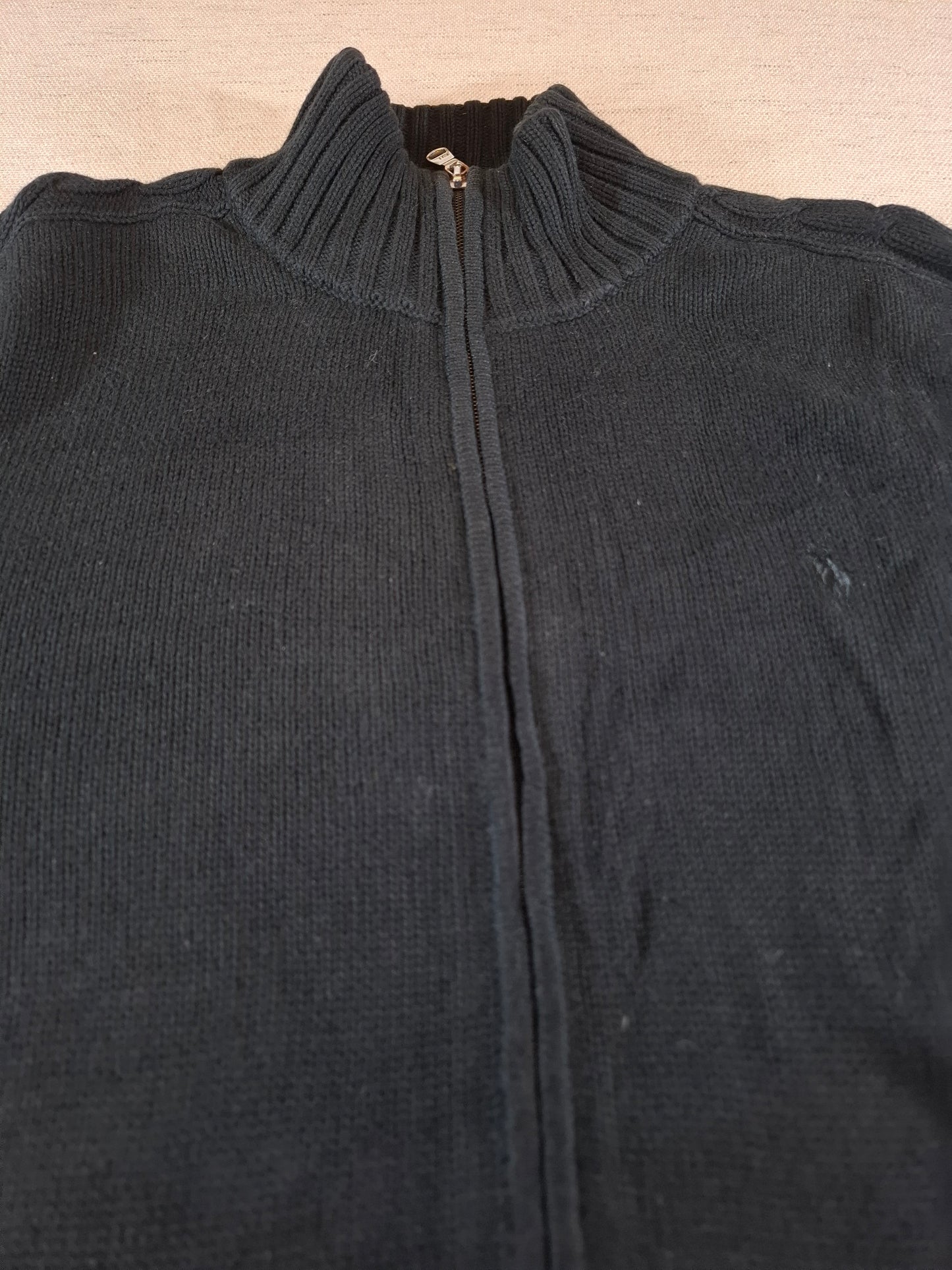 000939 Polo Ralph Lauren Full zip sweater size L Black