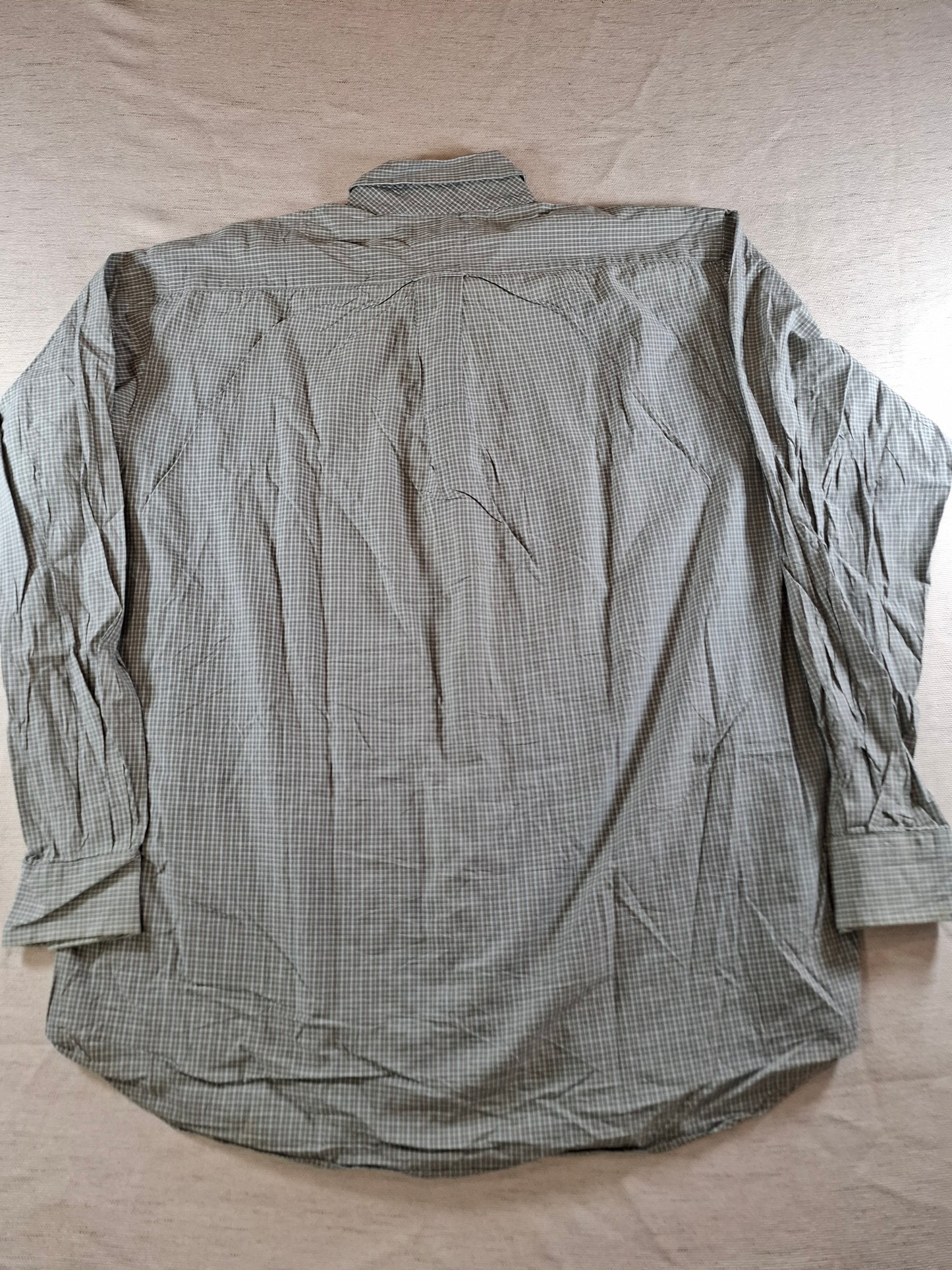 001092 Tommy Hilfiger Button down shirt size 16 / 34-35 Green/ White checkered