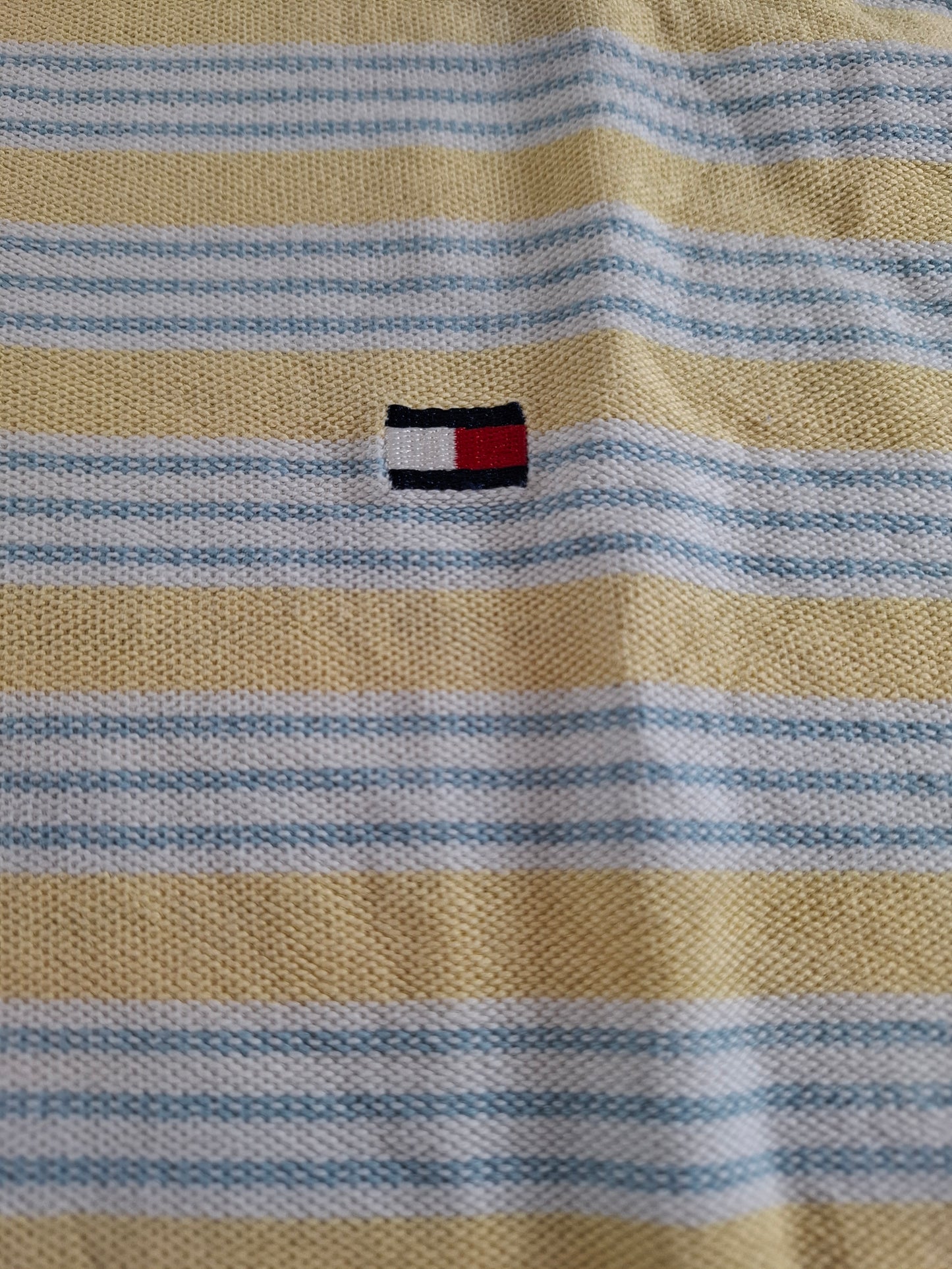 001114 Tommy Hilfiger Polo size XXL Yellow/ White/ light blue striped